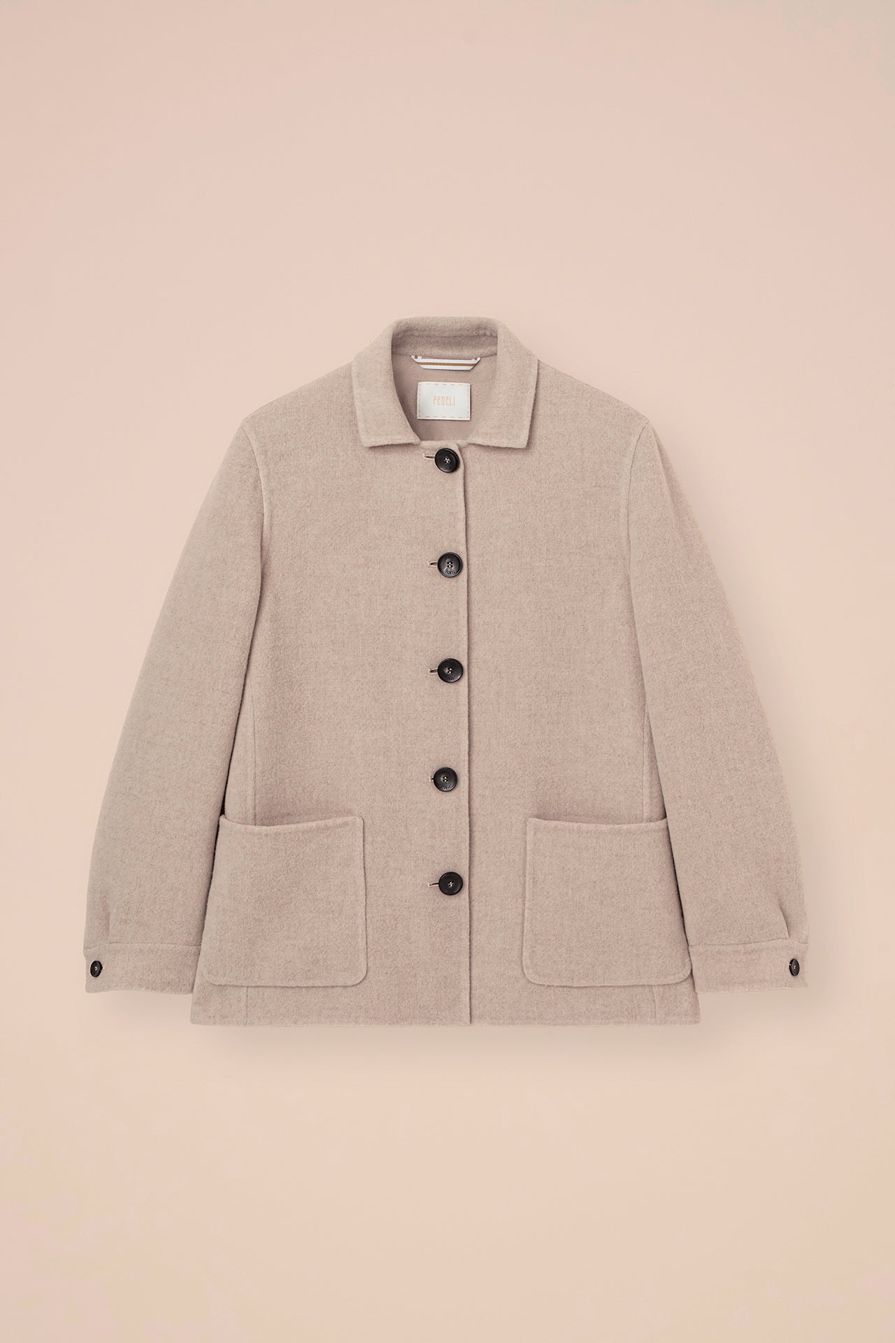 Cambridge giacca in lana e cashmere - ALMOND