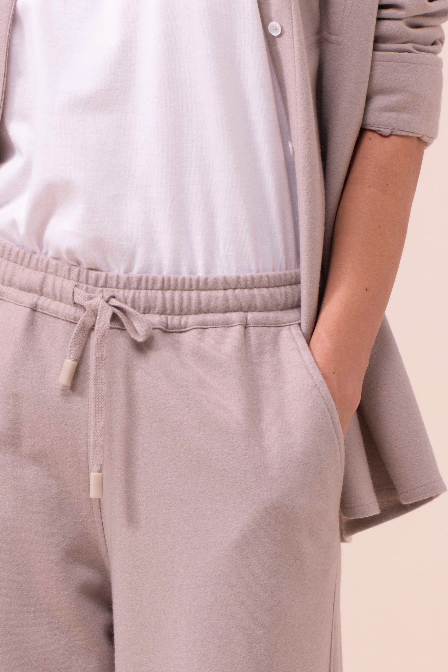 New Diana pantaloni a gamba ampia in cashmere flanel - ICE