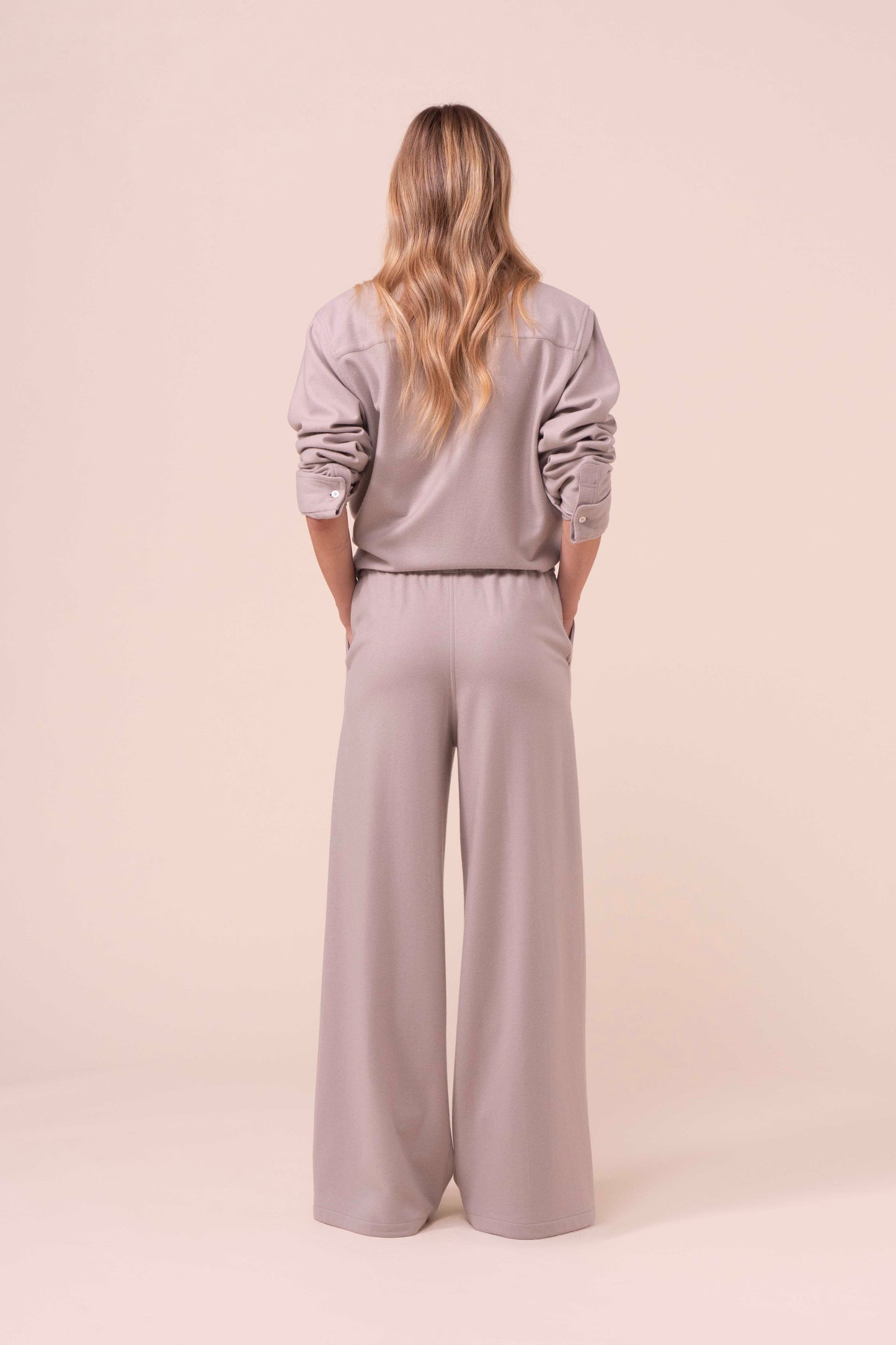 New Diana pantaloni a gamba ampia in cashmere flanel - ICE