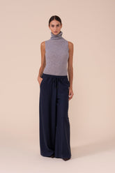 New Diana pantaloni a gamba ampia in cashmere flanel