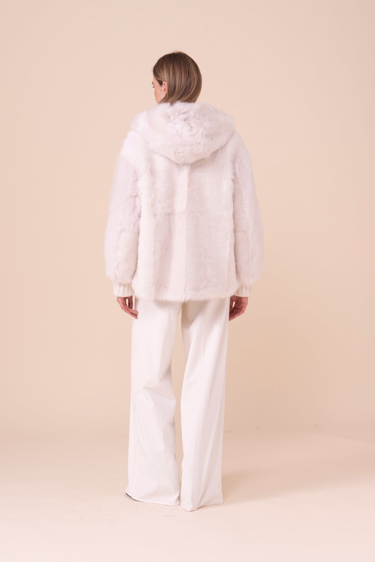 Monica Shearling Hooded Bomber - ICE