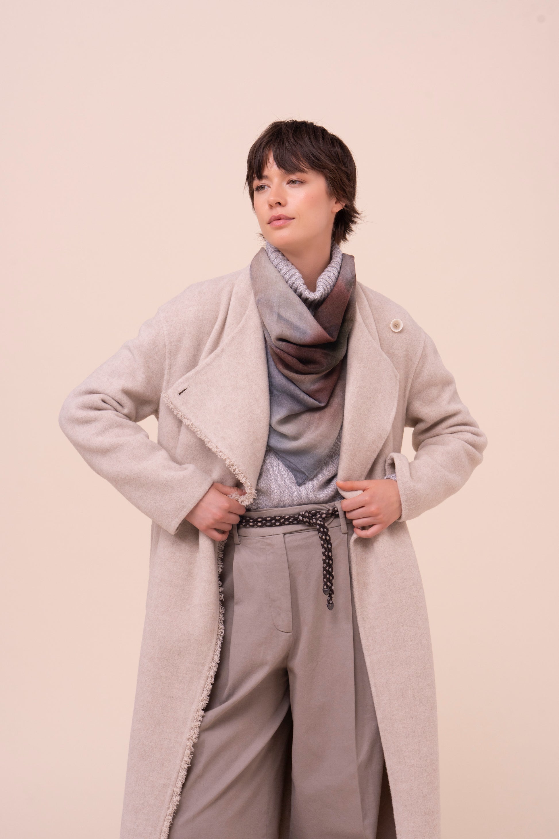 Nube sciarpa in cashmere stampato -
