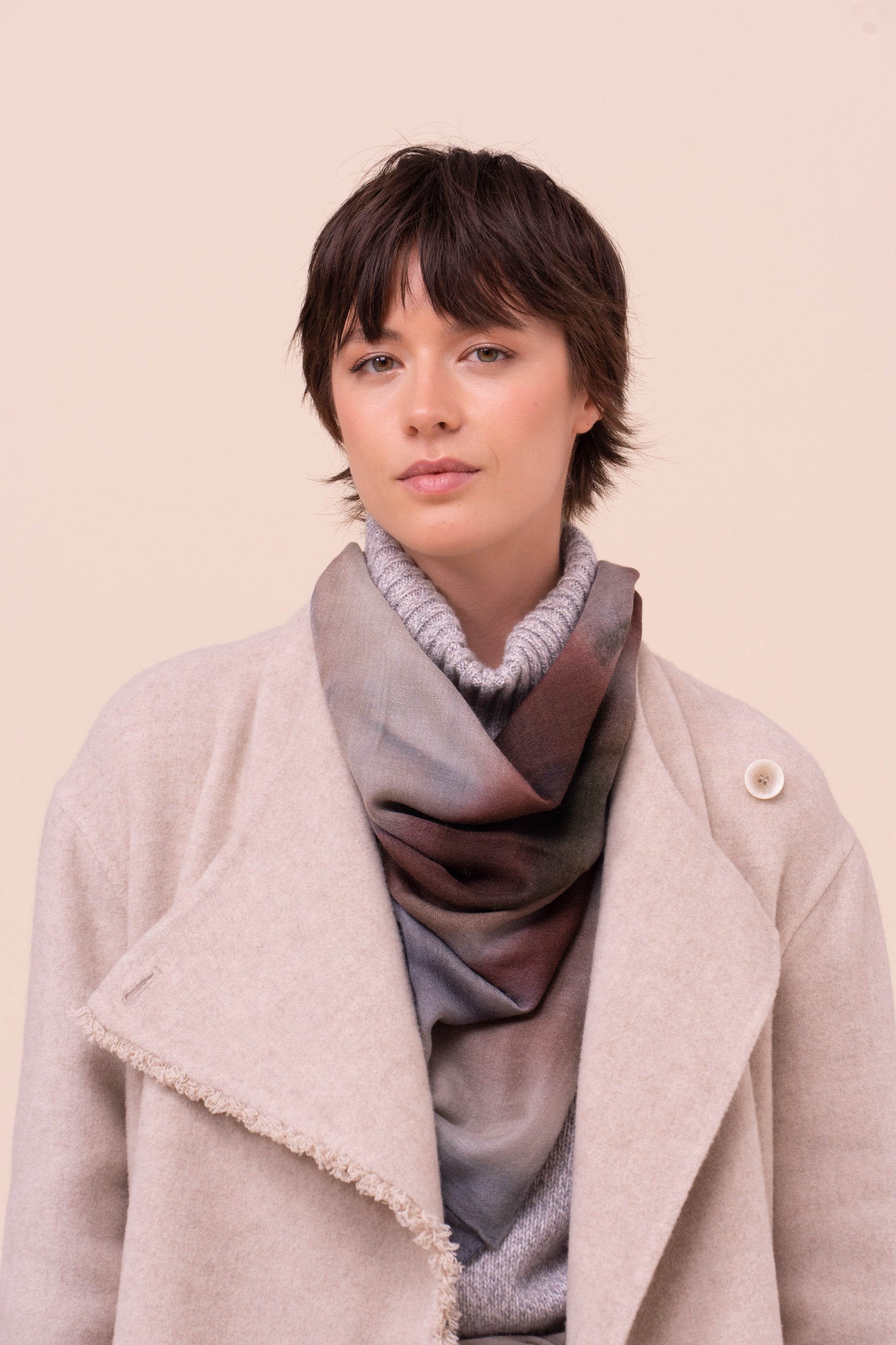 Nube sciarpa in cashmere stampato -