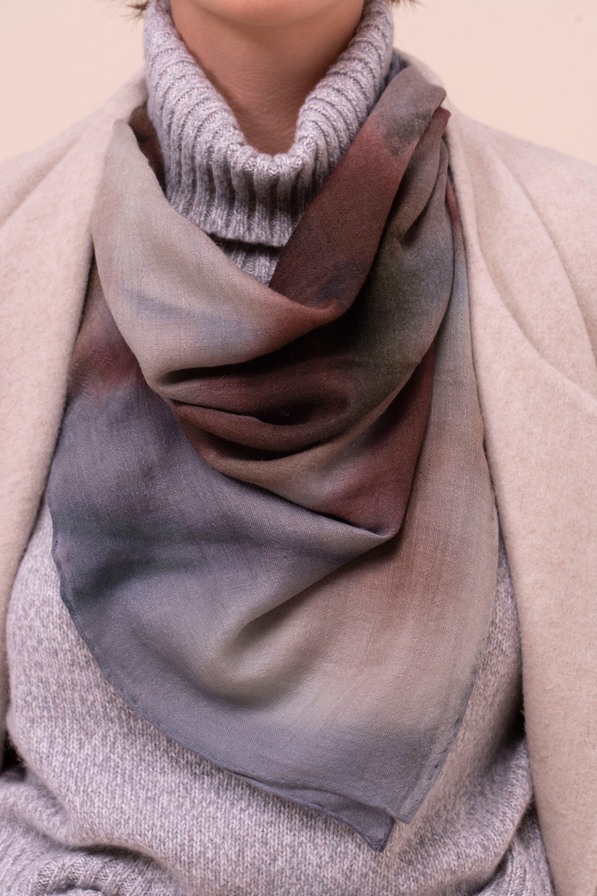 Nube sciarpa in cashmere stampato -