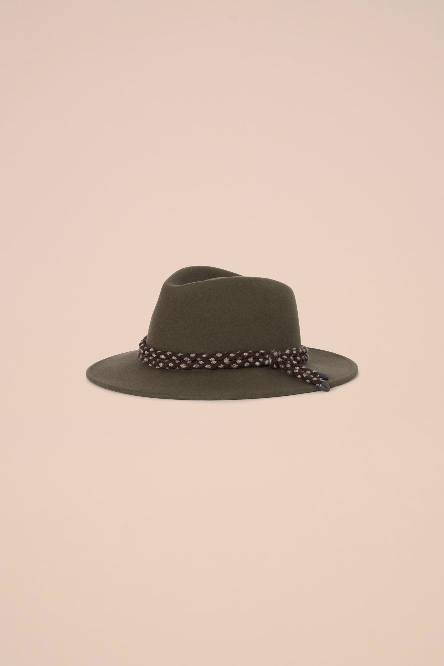 Kansas cappello fedora in lana e cashmere - OLIVEGREENMELANGE