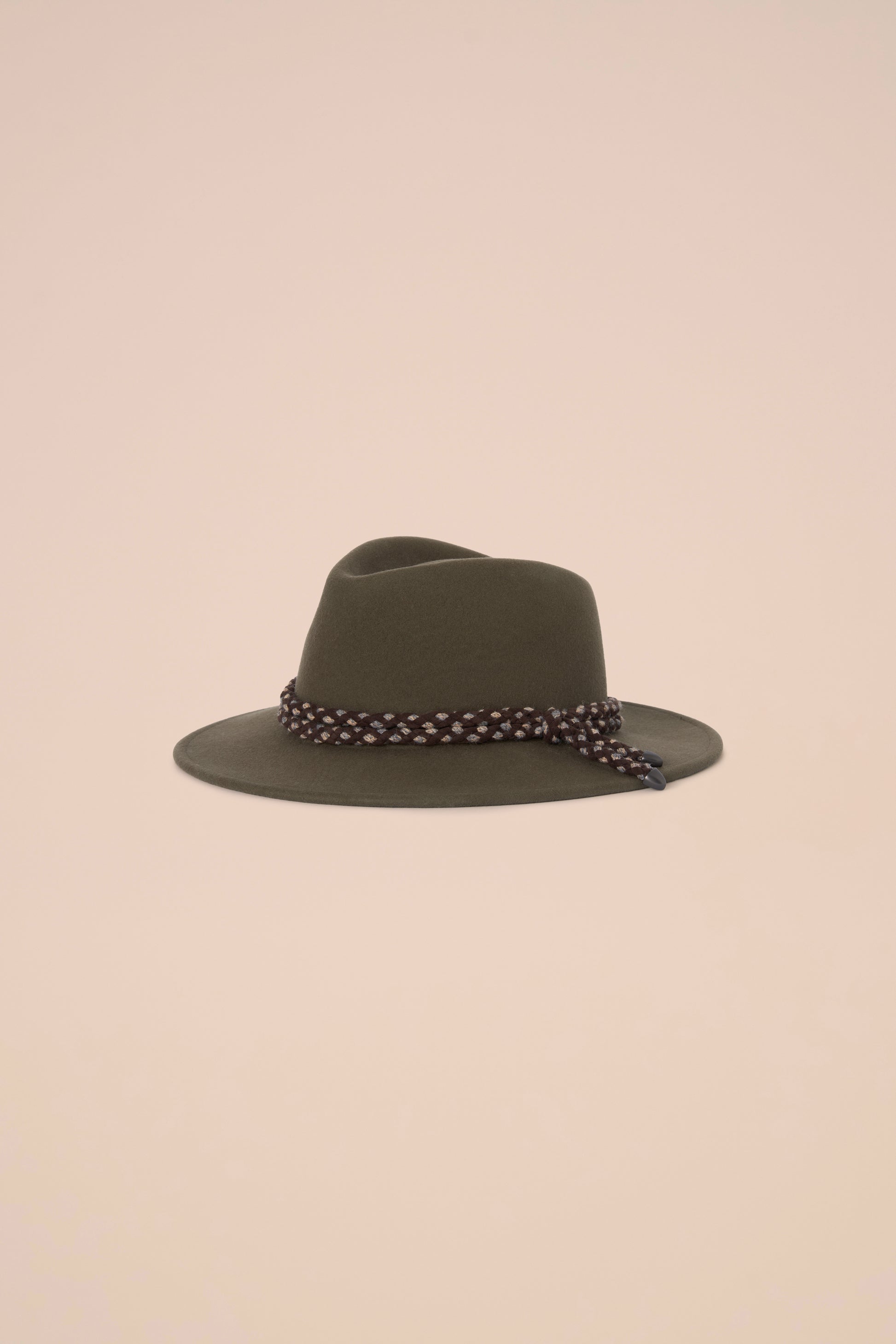 Kansas cappello fedora in lana e cashmere - OLIVEGREENMELANGE