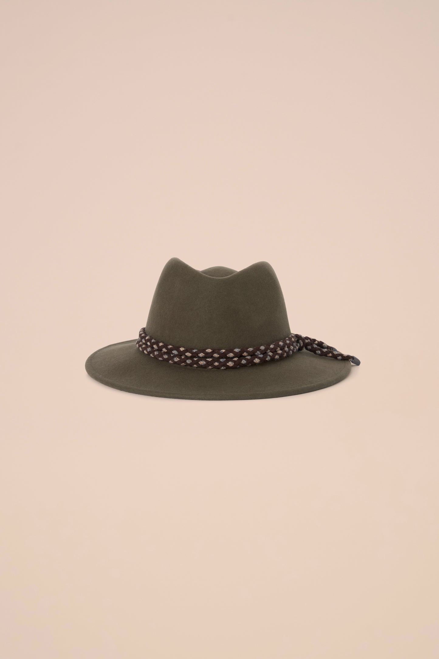 Kansas cappello fedora in lana e cashmere - OLIVEGREENMELANGE