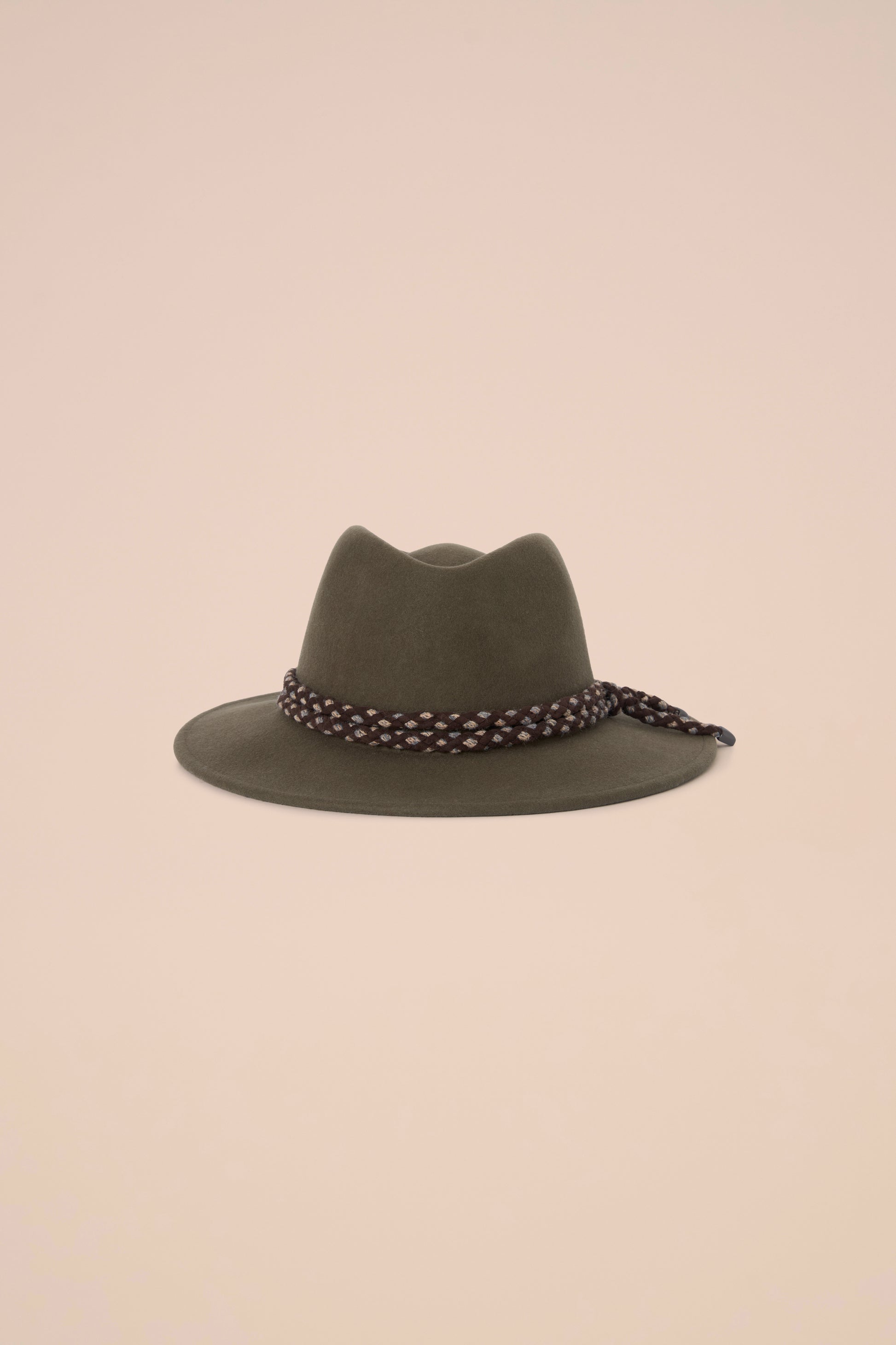 Kansas cappello fedora in lana e cashmere - OLIVEGREENMELANGE