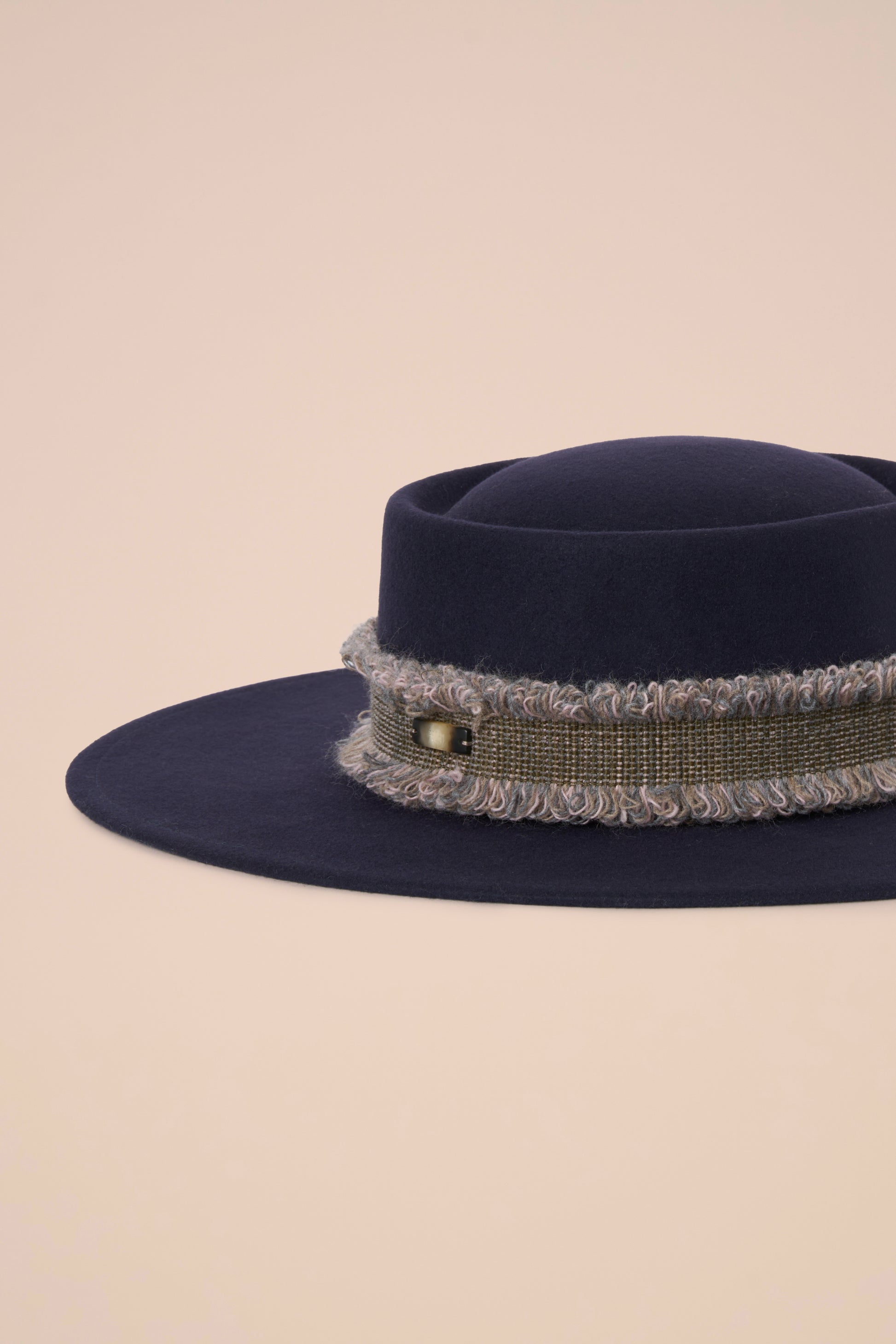 Leon Flat Felt Hat - MIDNIGHTBLUE