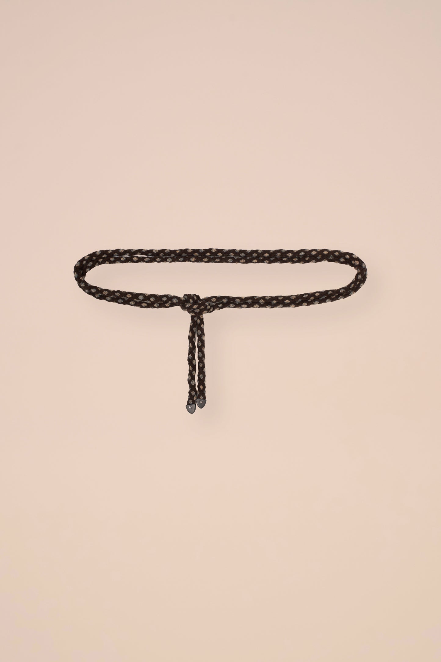 Braid cintura intrecciata in suede e maglia - COFFEE