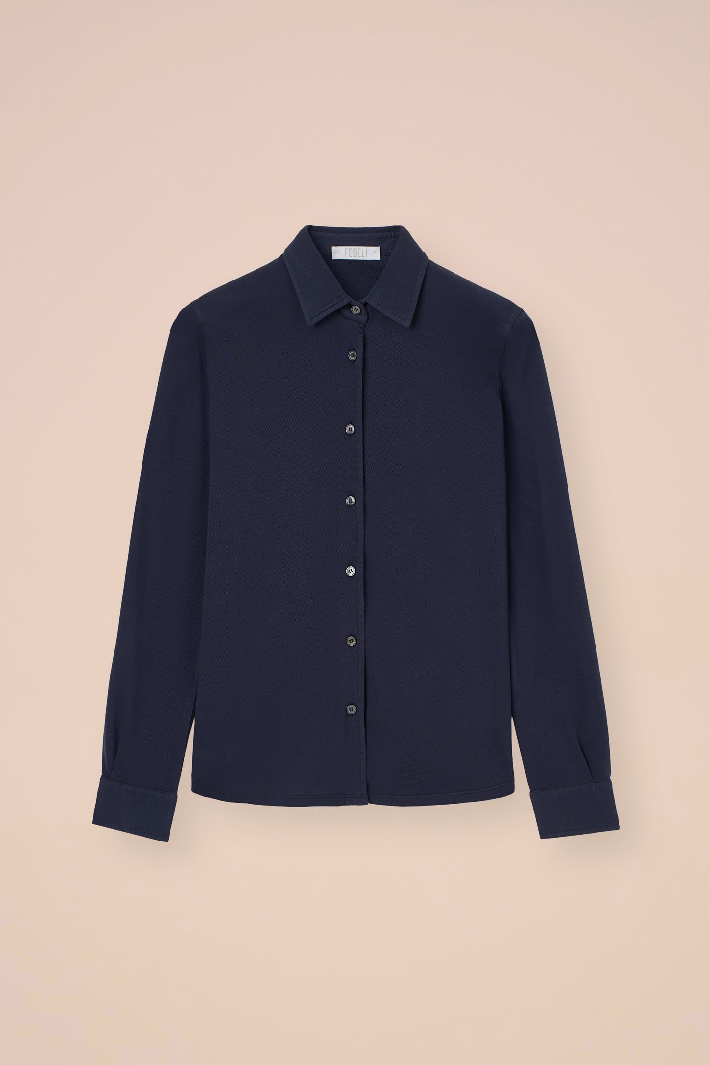 New Fenice camicia in piquet di cotone - MIDNIGHTBLUE