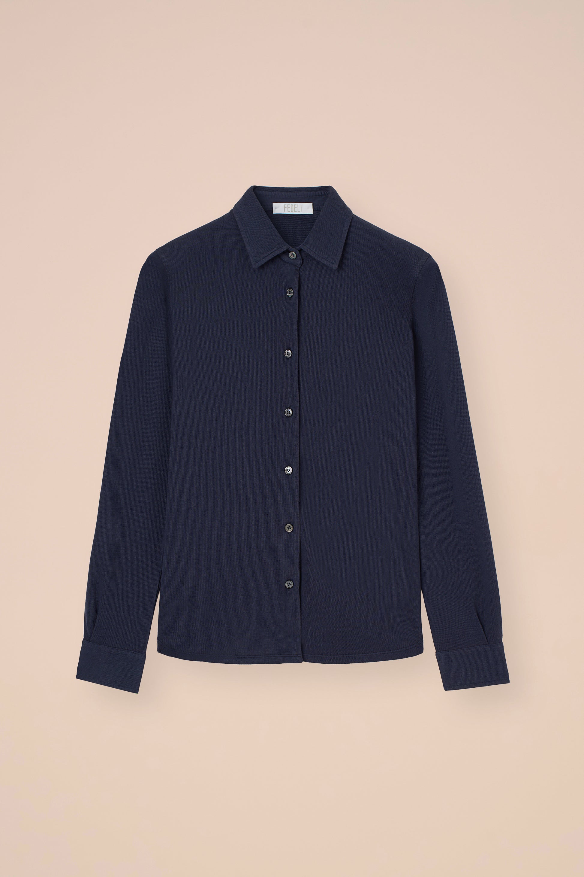 New Fenice camicia in piquet di cotone - MIDNIGHTBLUE