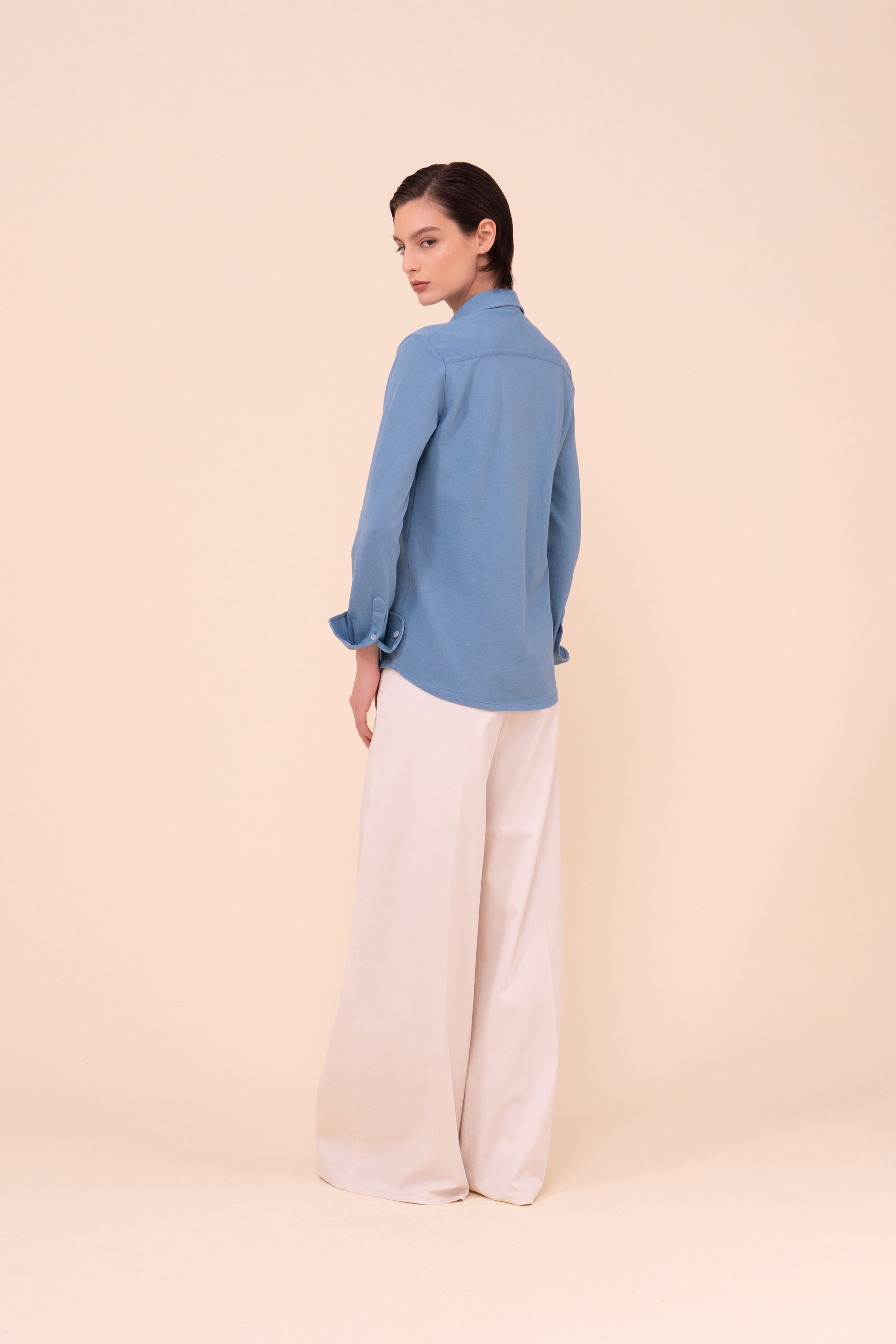 New Fenice camicia in piquet di cotone - MIDNIGHTBLUE