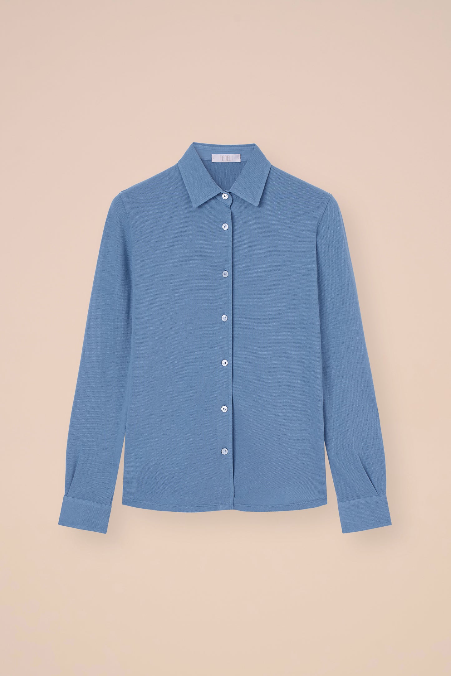 New Fenice camicia in piquet di cotone - MIDNIGHTBLUE