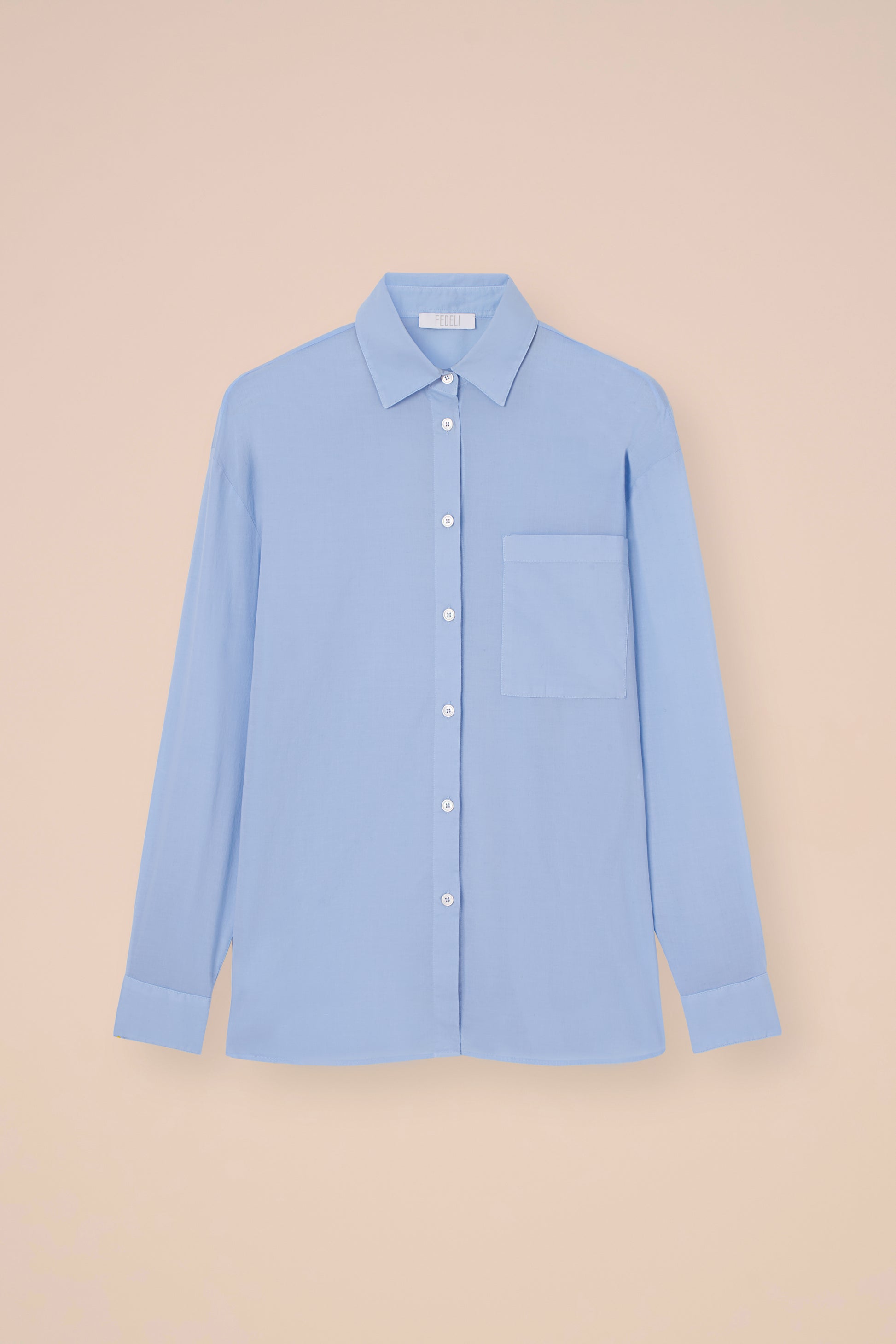 Palmaria Cotton Voile Shirt - SKYBLUE