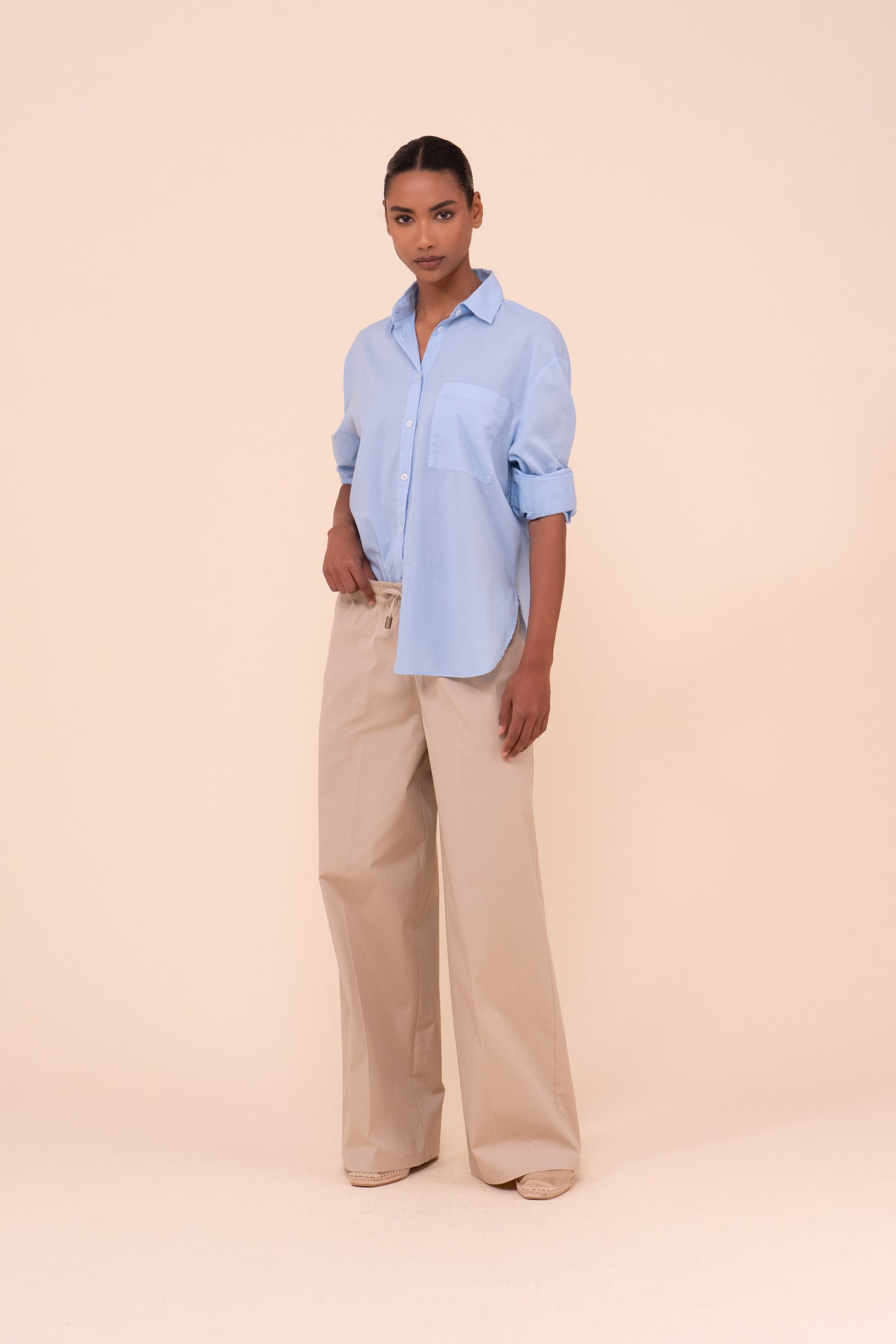 Palmaria camicia in voile di cotone - SIENNA
