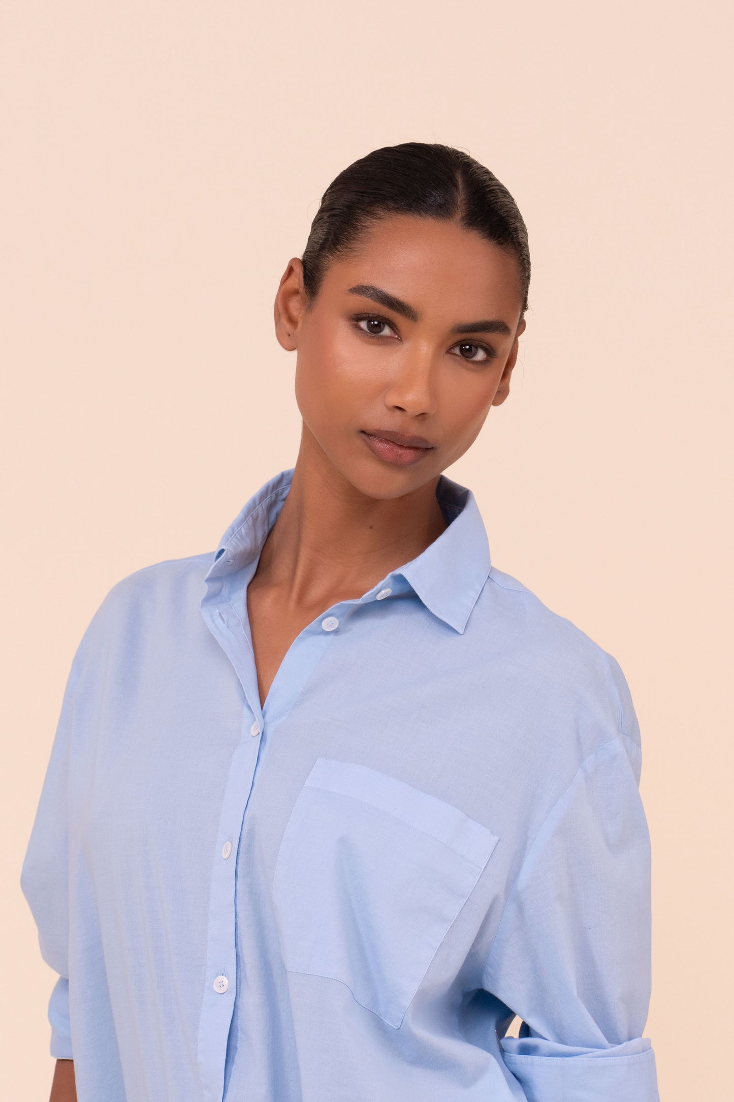 Palmaria camicia in voile di cotone - SIENNA