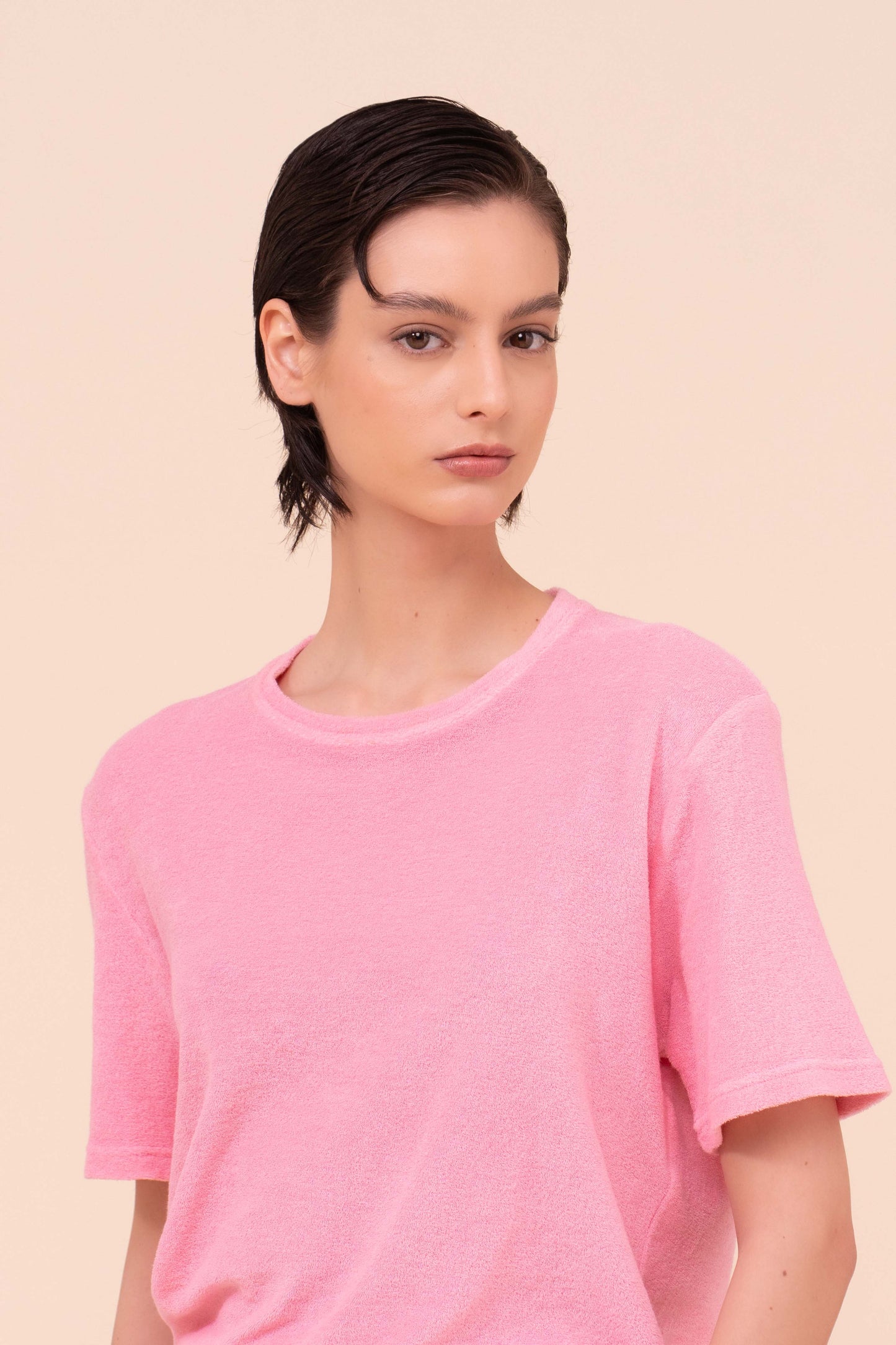 Extreme T-shirt a maniche corte in spugna di cotone - FLAMINGO