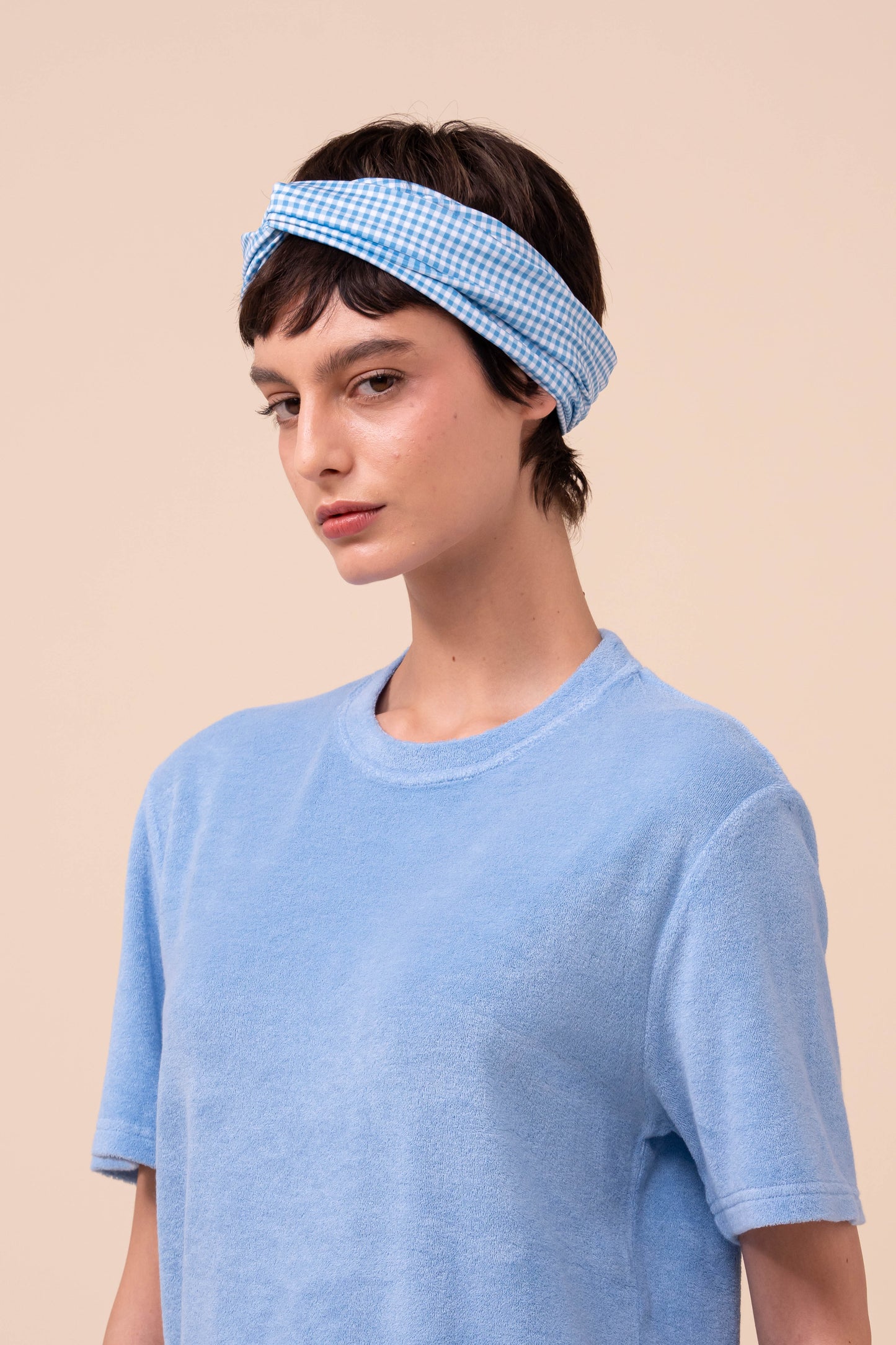 Extreme Short Sleeve Terry Cotton T-Shirt - SKYBLUE