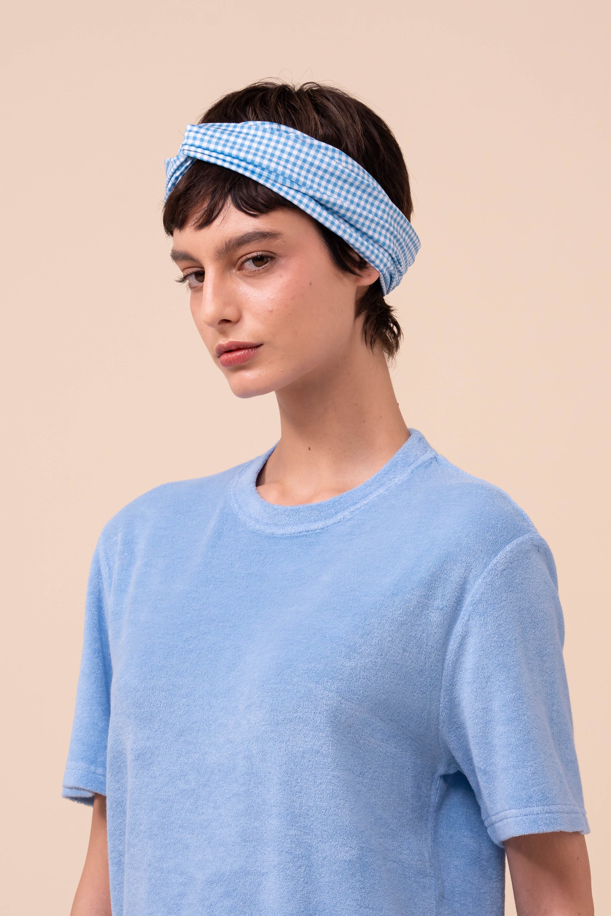 Extreme Short Sleeve Terry Cotton T-Shirt - SKYBLUE