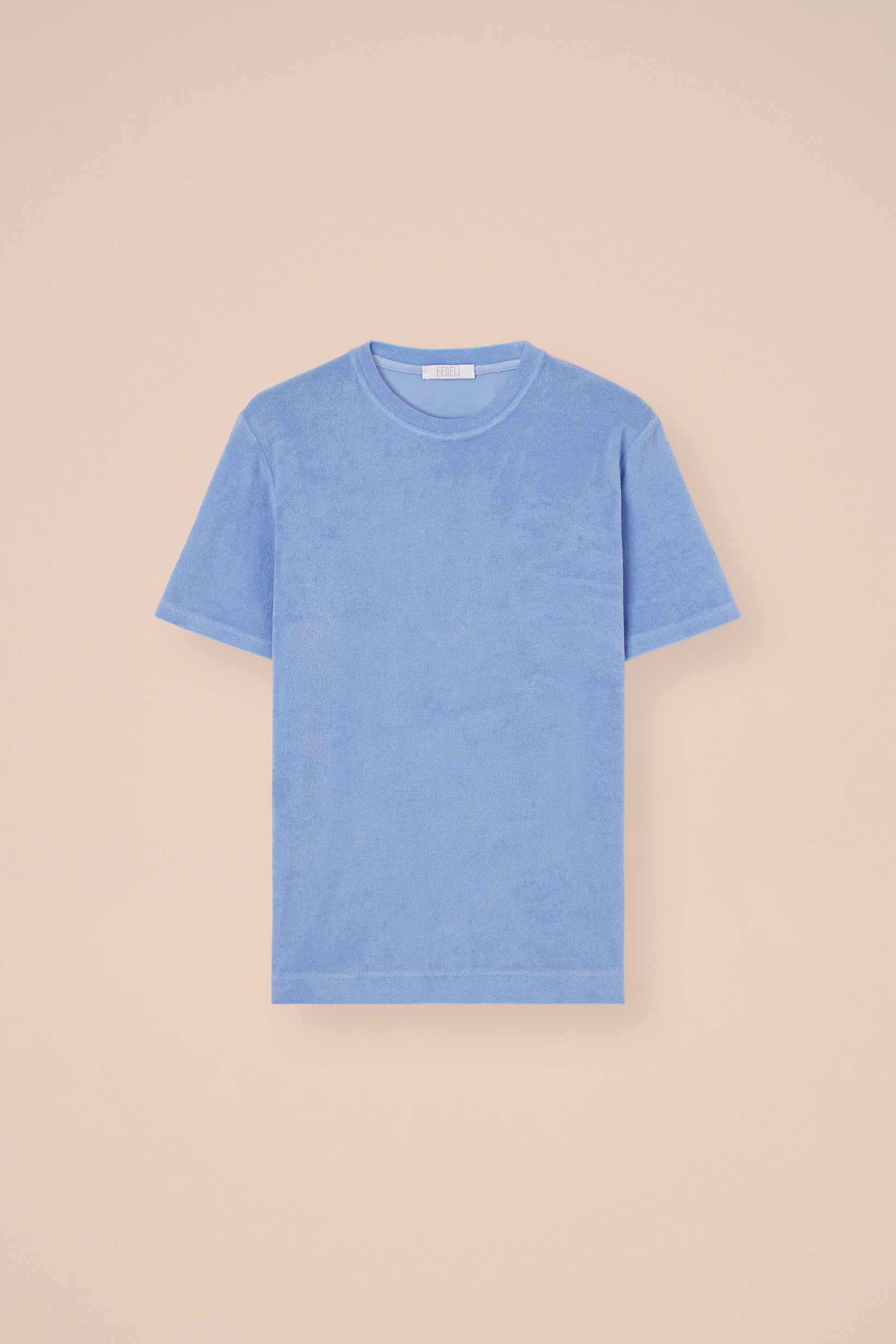 Extreme Short Sleeve Terry Cotton T-Shirt - SKYBLUE
