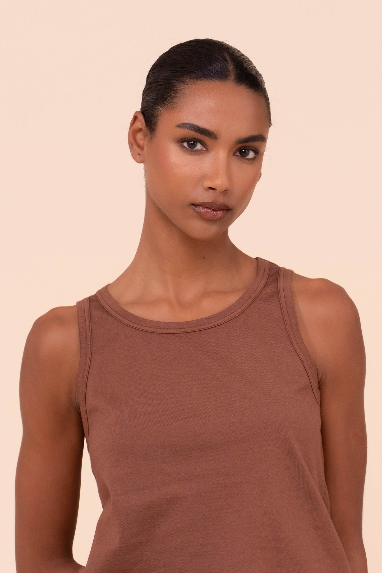 Spargi top senza maniche in cotone organico Giza - SIENNA