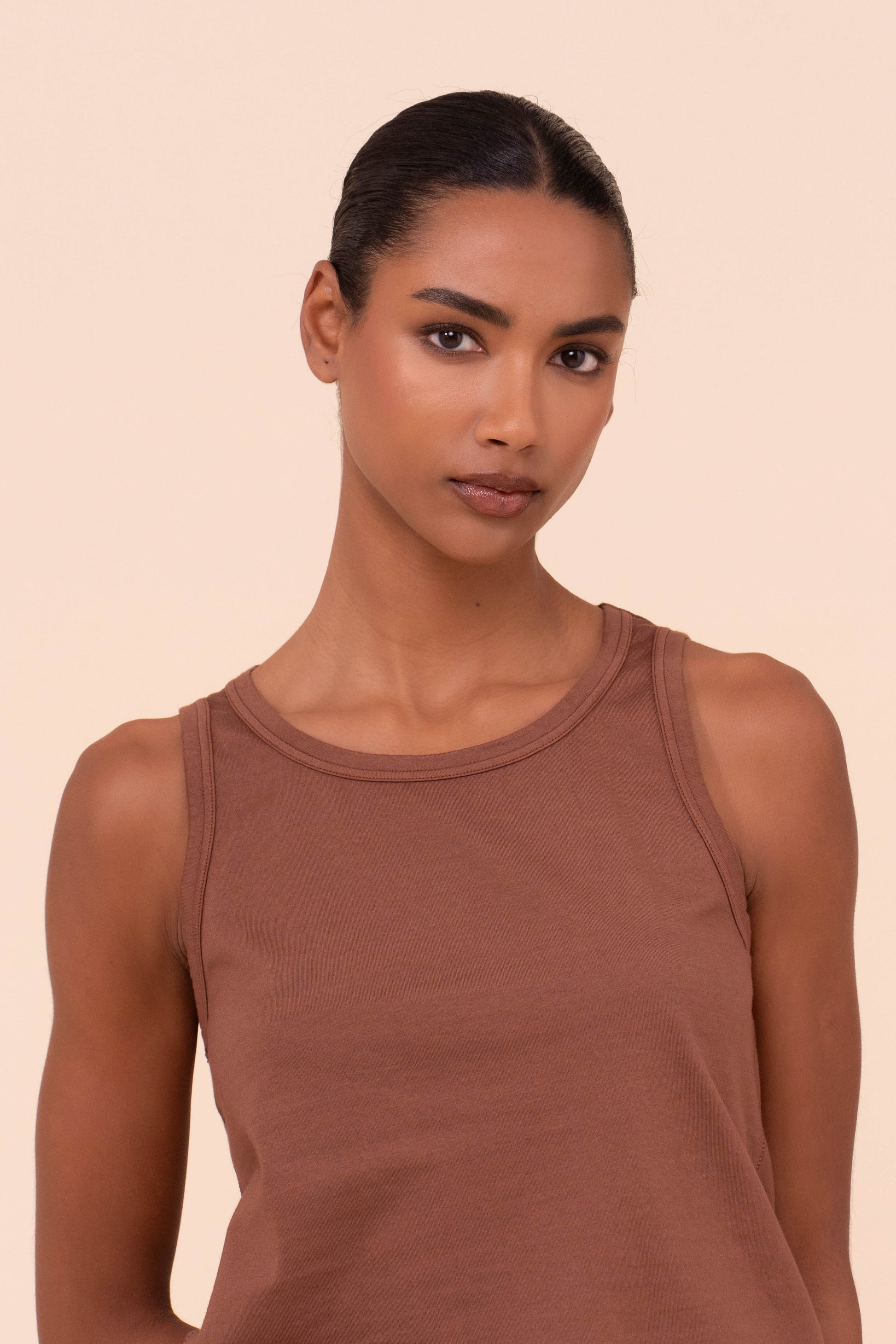 Spargi top senza maniche in cotone organico Giza - SIENNA