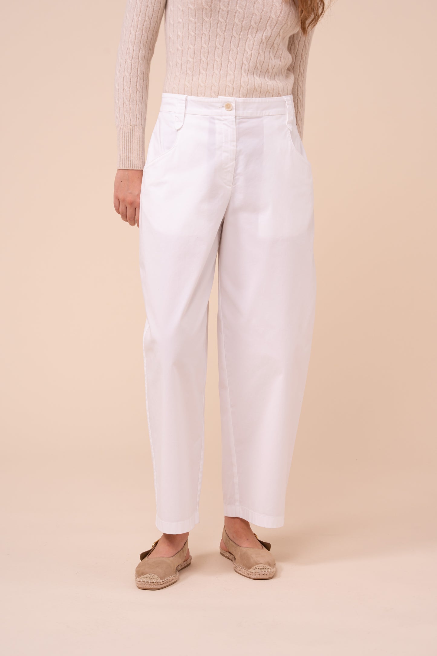 Felix Cotton Five-Pocket Pants - WHITE