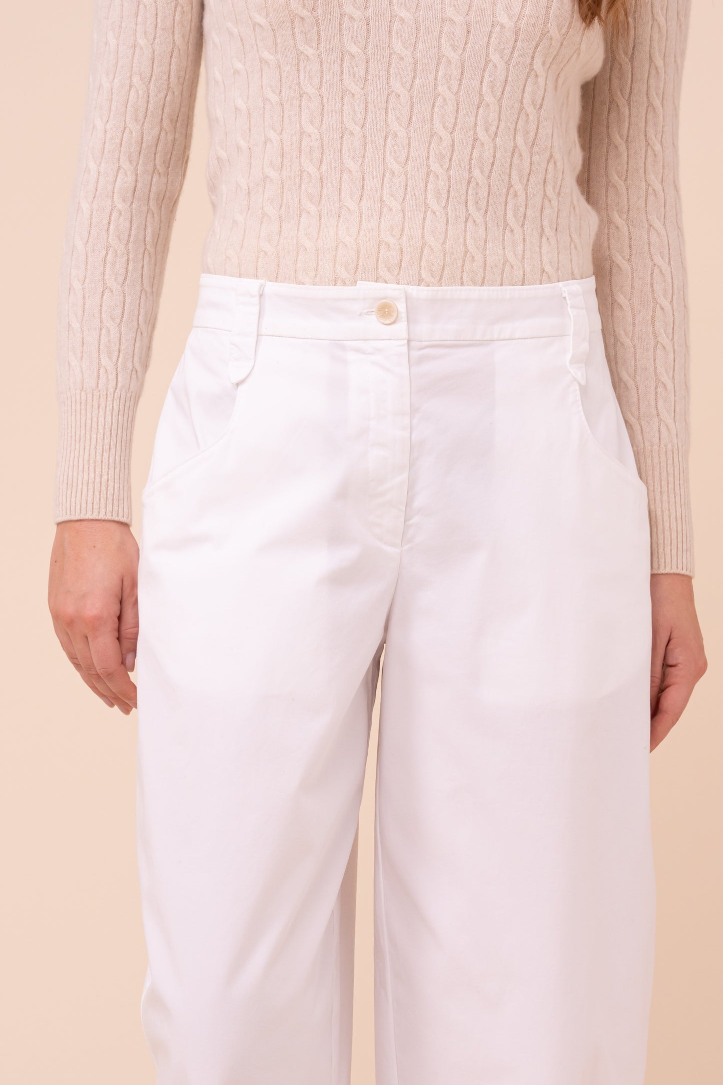 Felix Cotton Five-Pocket Pants - WHITE