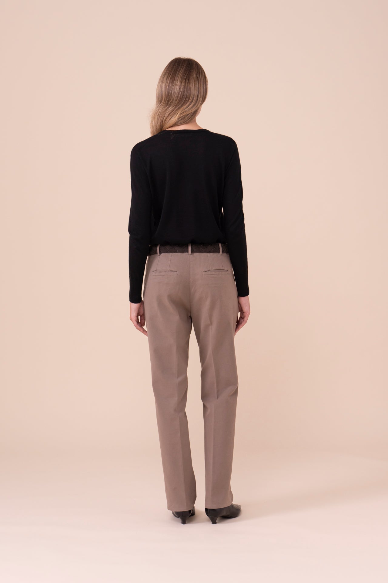 Jinny pantaloni a gamba dritta - GREIGE