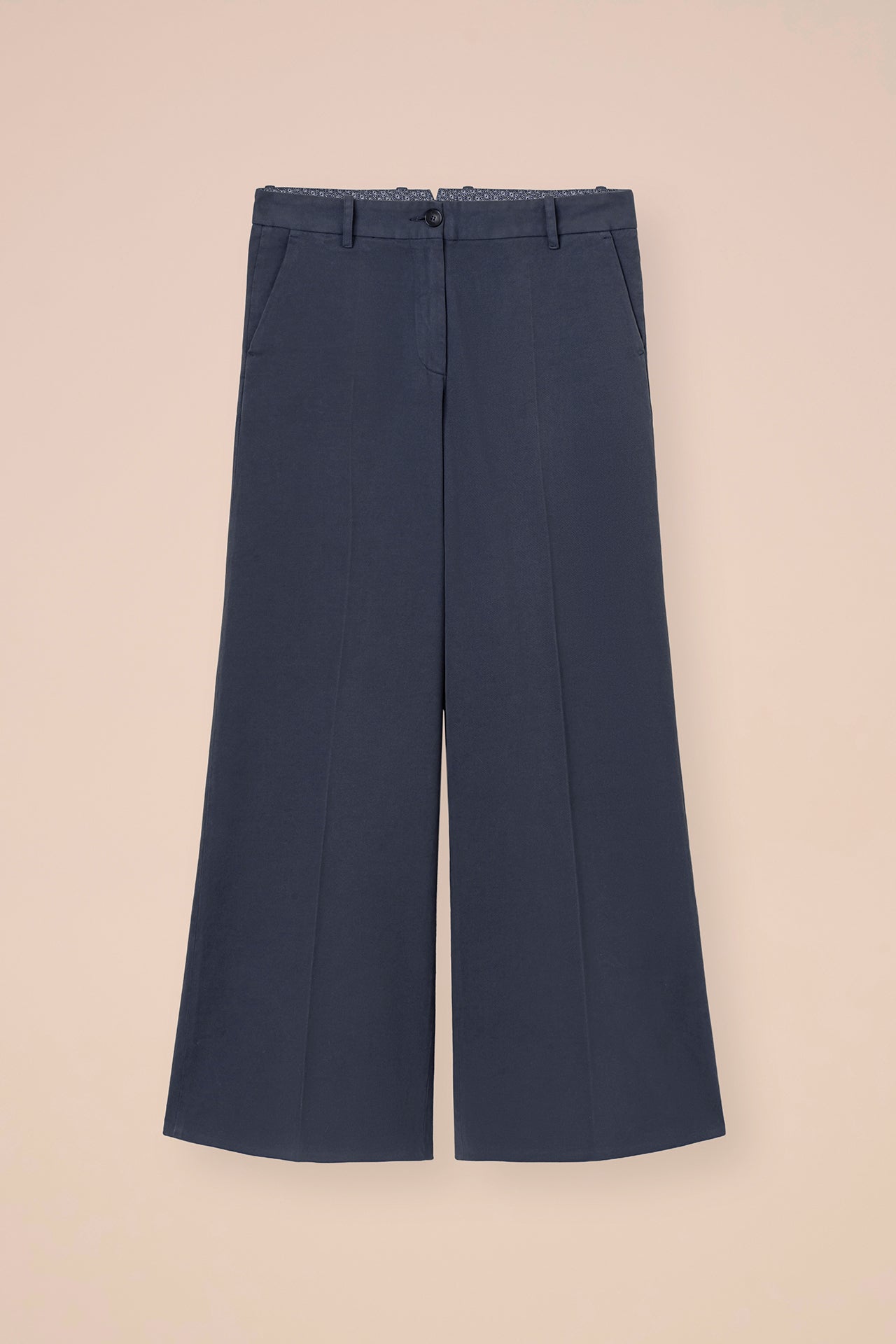 Gloria Cotton Old and Cashmere Wide Leg Pants - TITANIUM