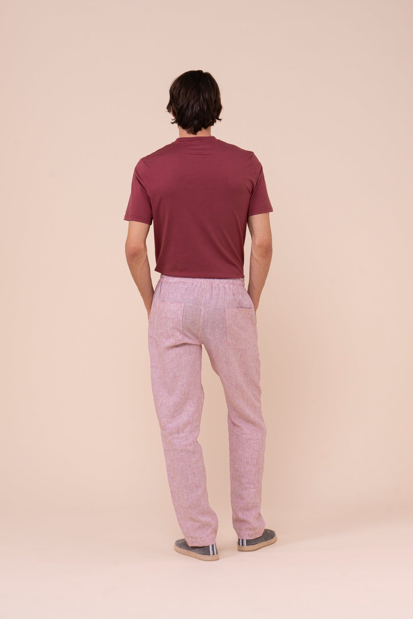 Bonifacio pantaloni in lino rigato - WAVEMELANGE