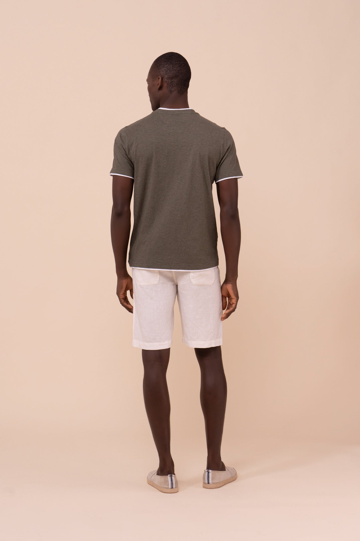 Duo Cotton Jersey Mèlange T-shirt - OLIVEGREENMELANGE