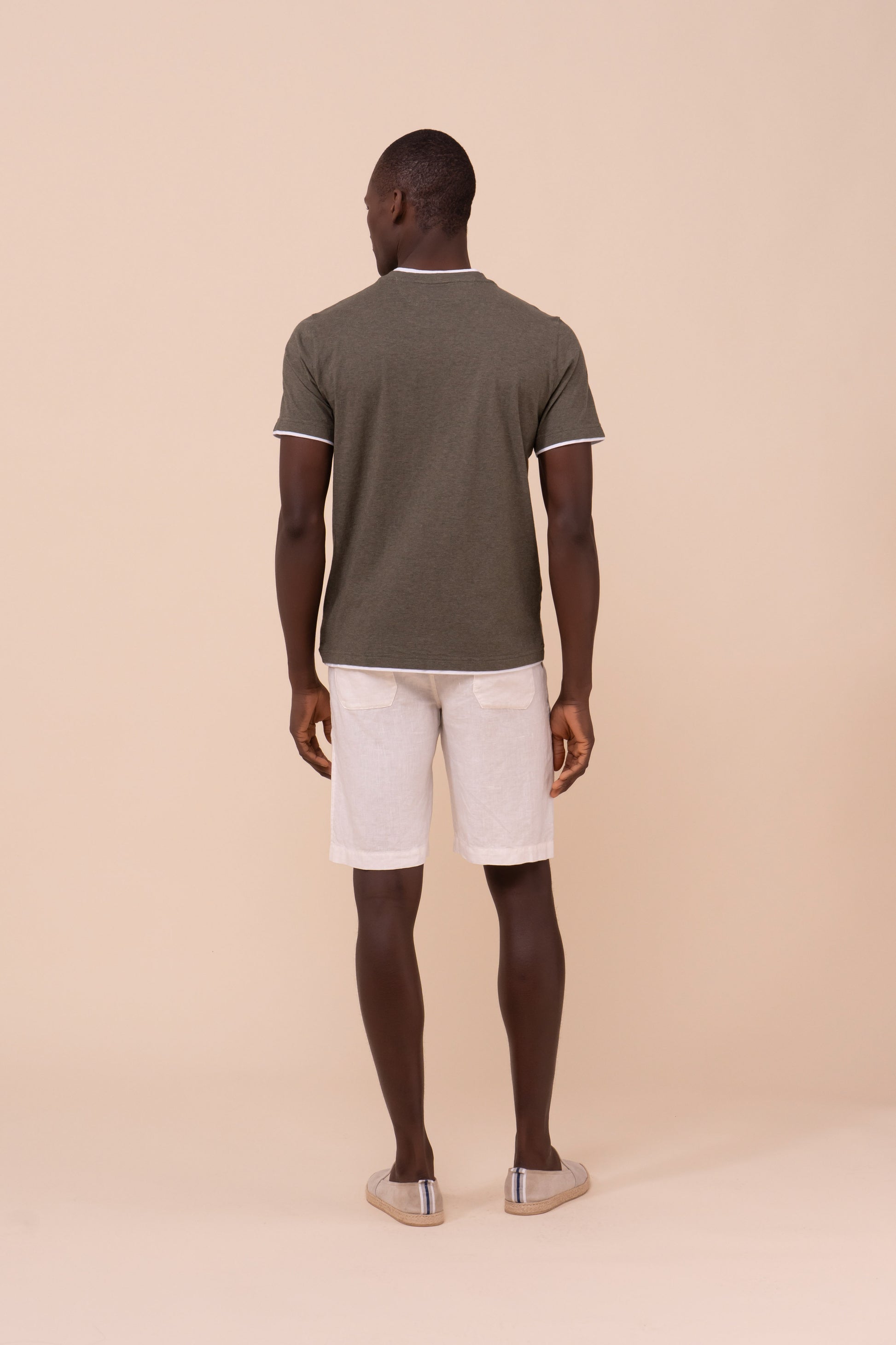 Duo Cotton Jersey Mèlange T-shirt - OLIVEGREENMELANGE