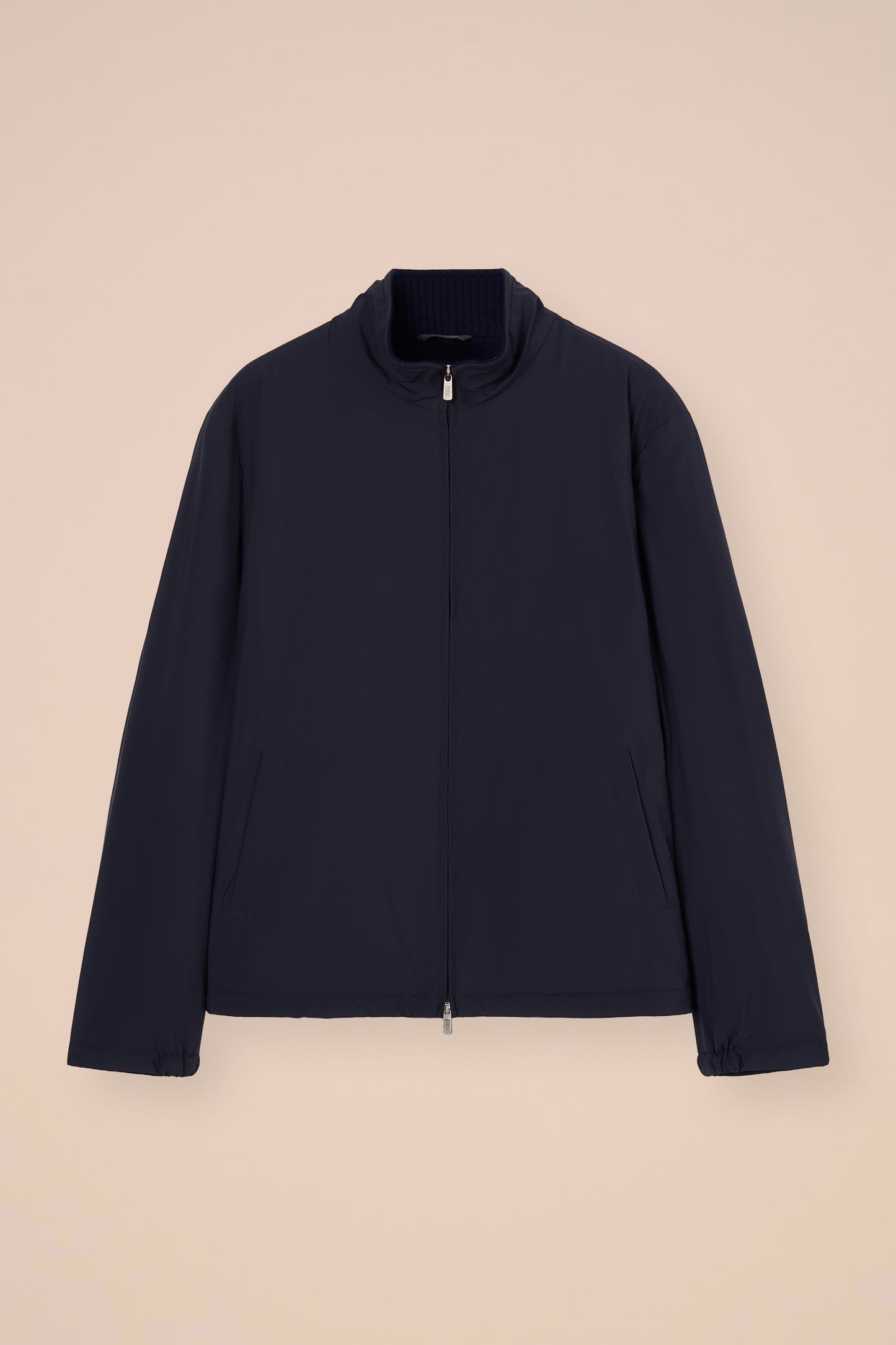 Rob giacca in Airstop e cashmere flanel con zip - MIDNIGHTBLUE
