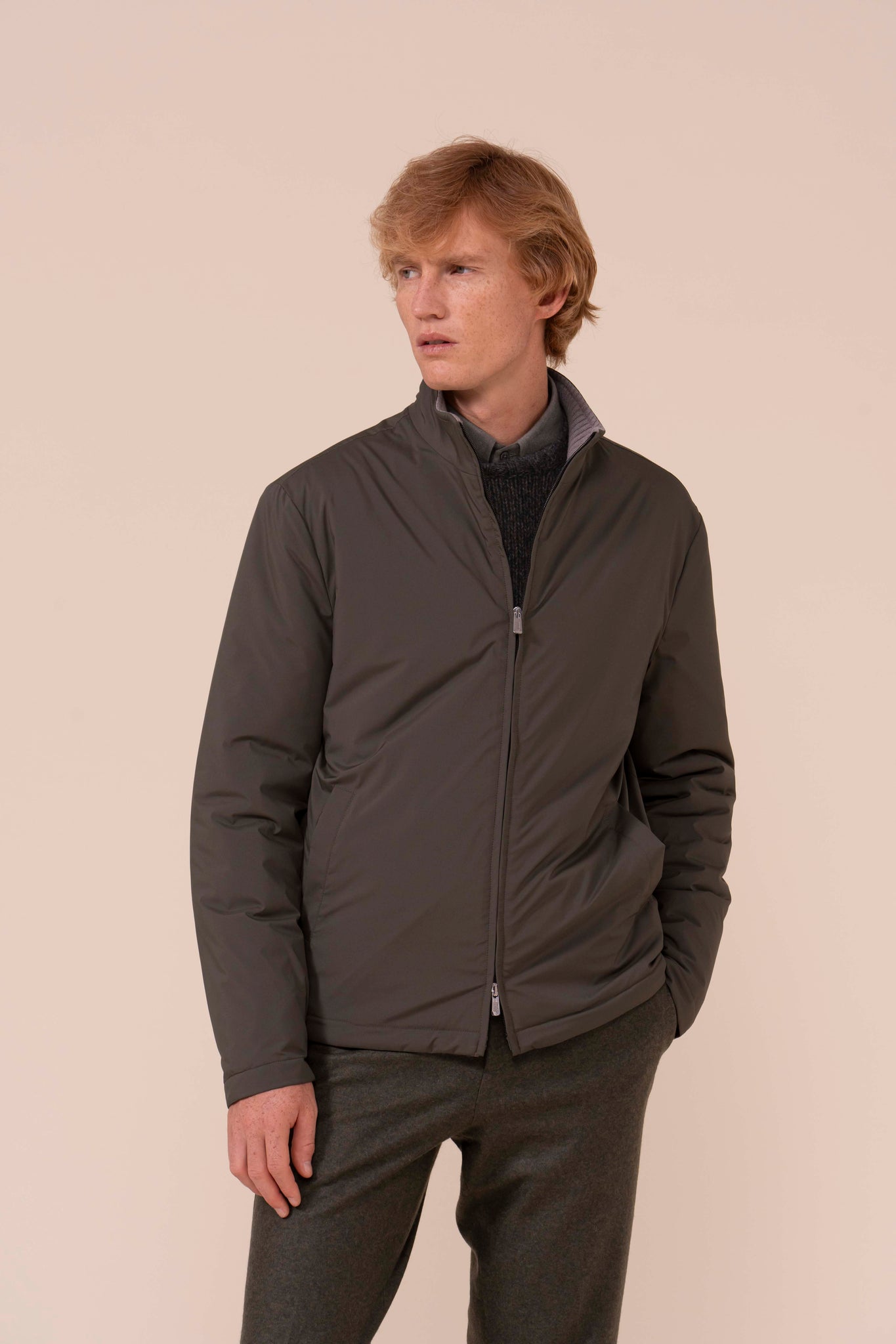 Rob Airstop and Cashmere Flanel Full-zip Jacket - DARKFOREST