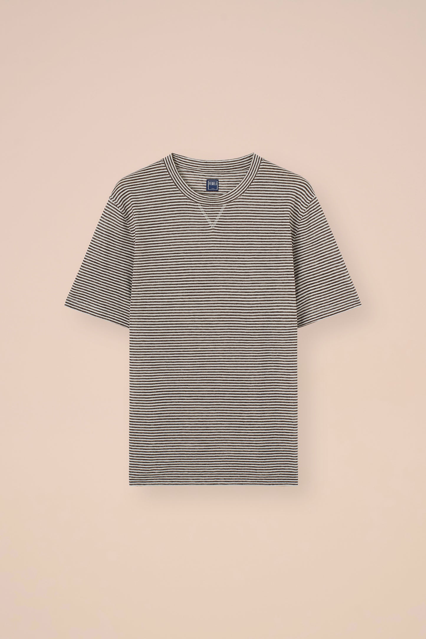 Super T-shirt a righe in cotone e lino - STORM