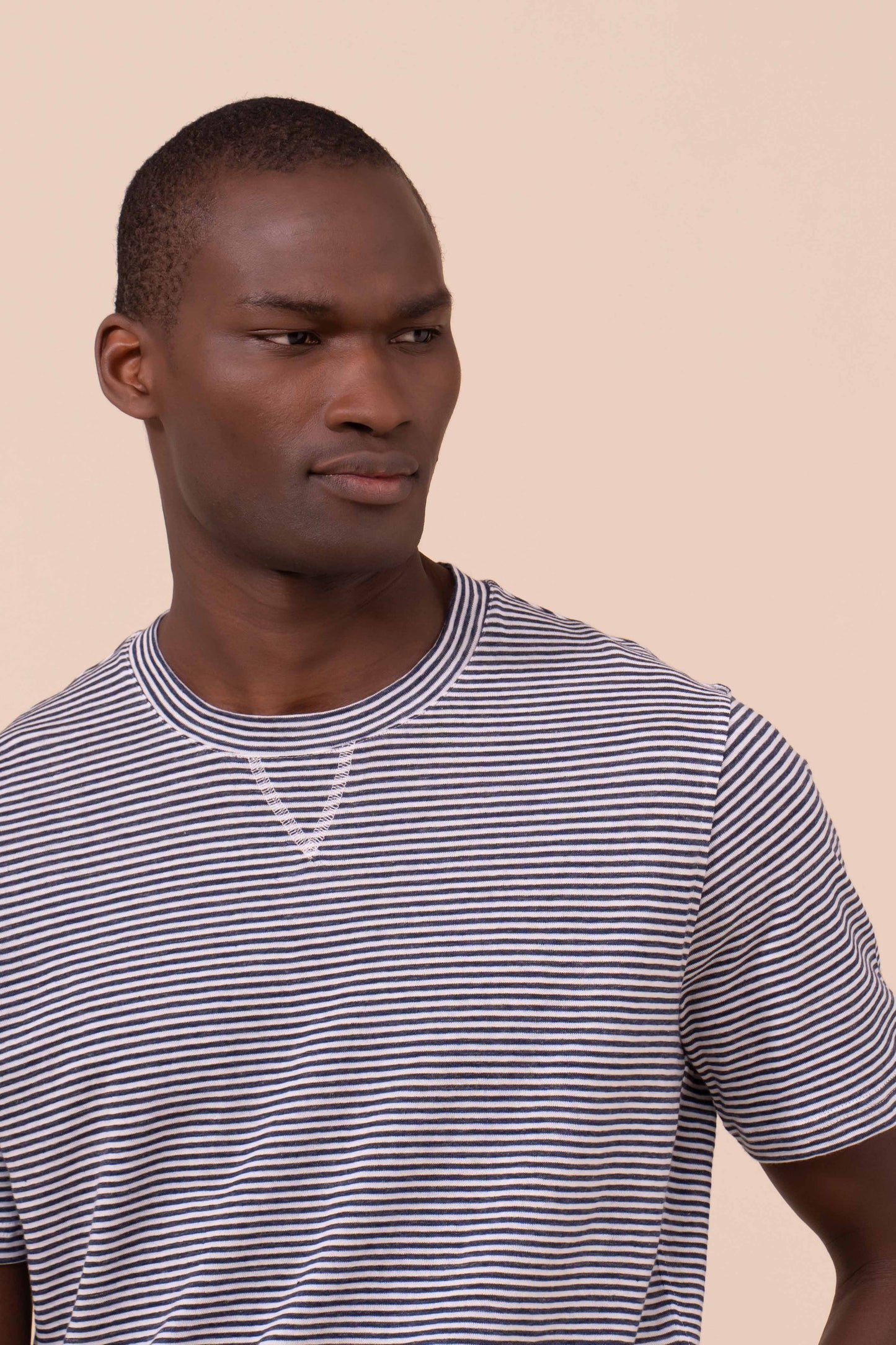 Super T-shirt a righe in cotone e lino - STORM