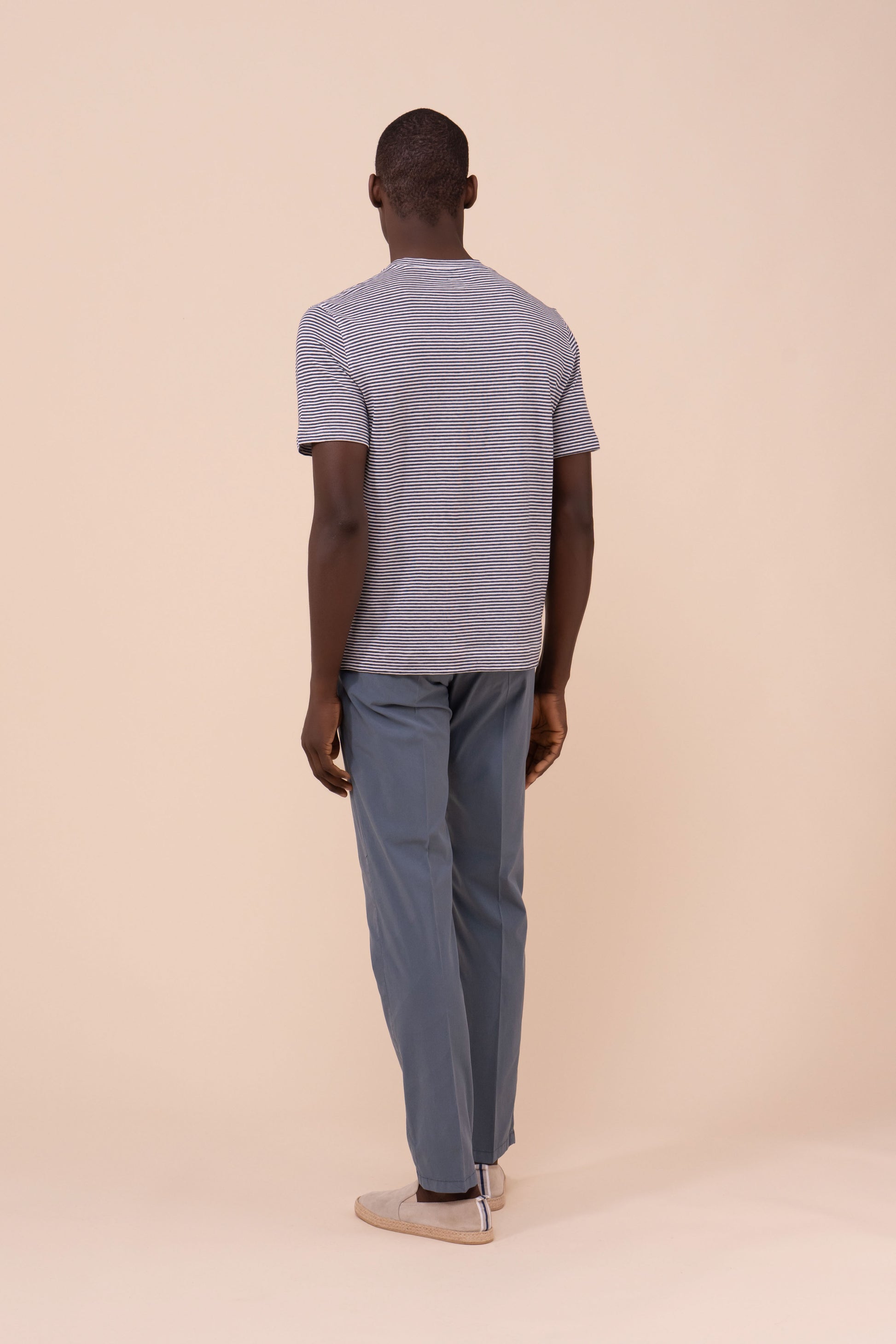 Super T-shirt a righe in cotone e lino - STORM