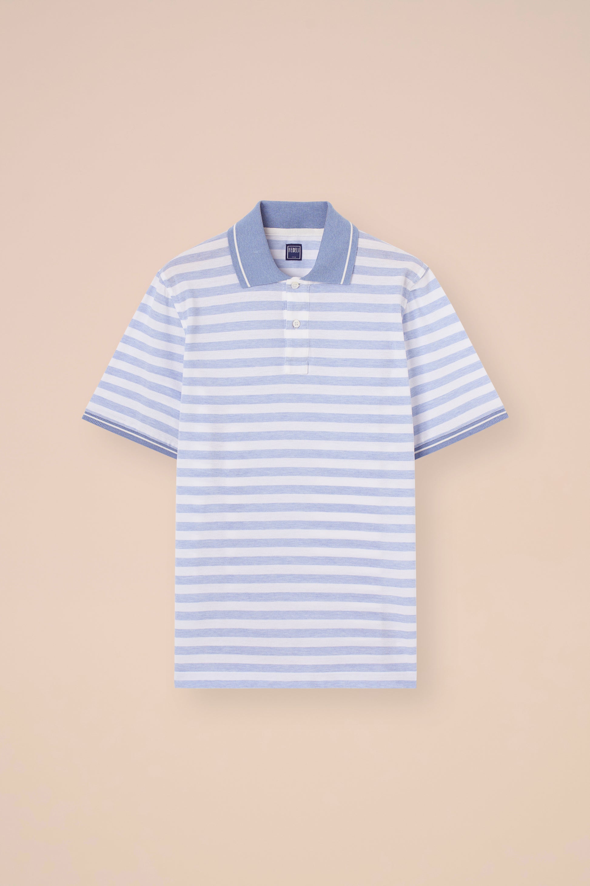 West Piquet Cotton Striped Polo - OLIVEGREENMELANGE