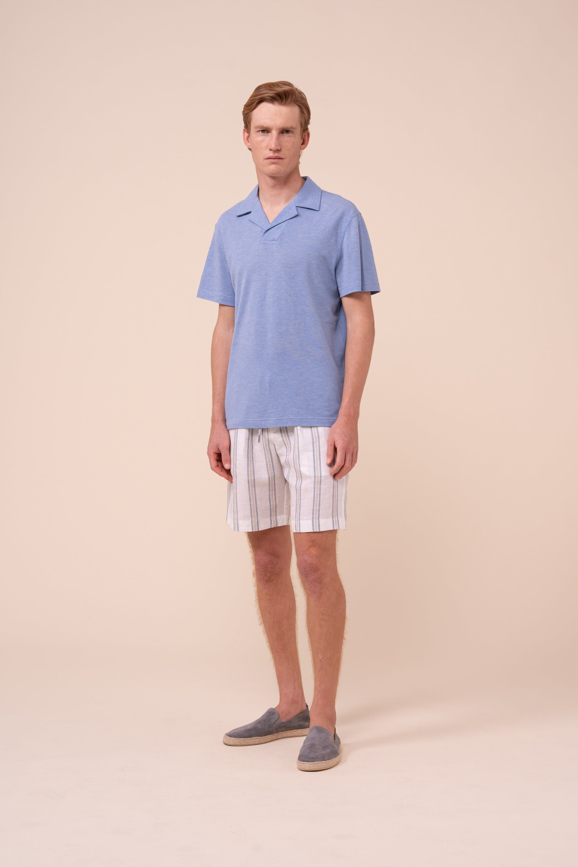 Jolly Superlight Linen and Cotton Piquet Polo Shirt - WAVE