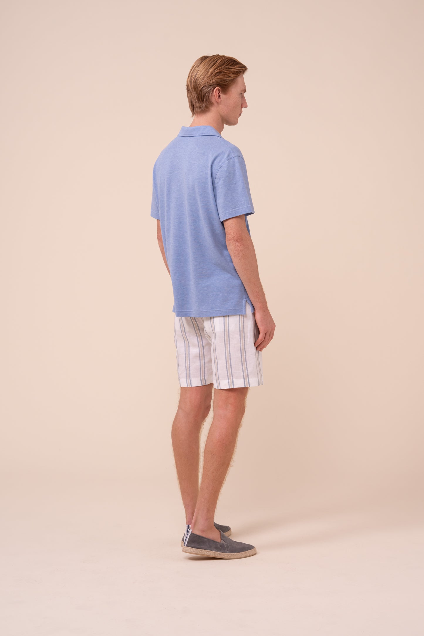 Jolly Superlight Linen and Cotton Piquet Polo Shirt - WAVE