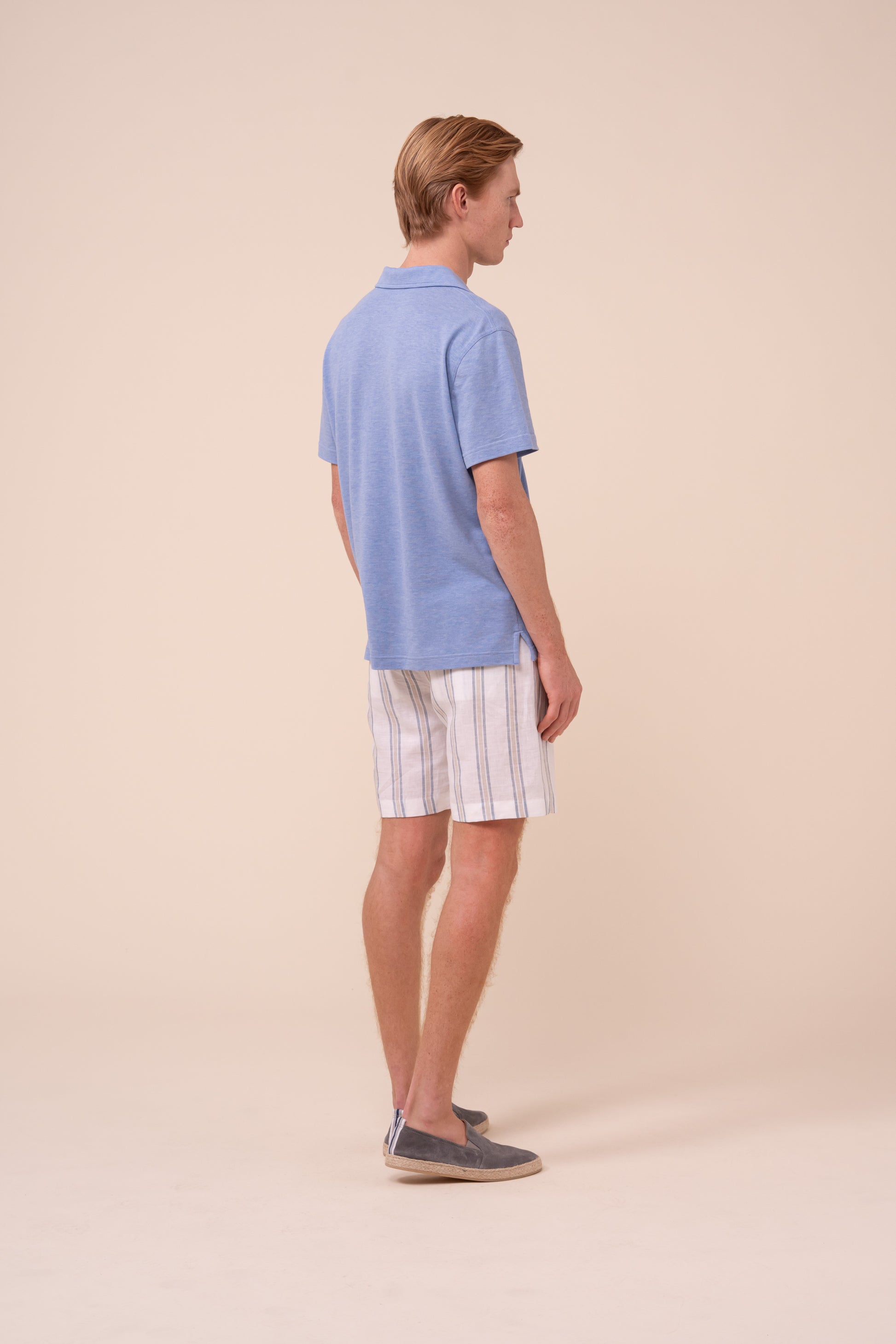 Jolly Superlight Linen and Cotton Piquet Polo Shirt - WAVE