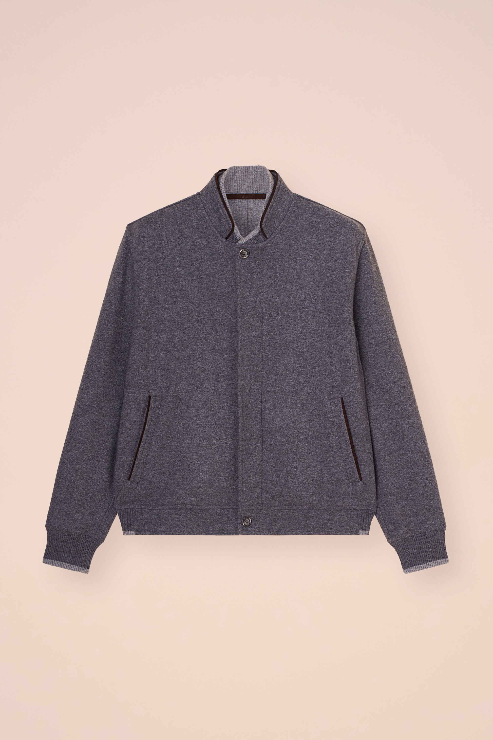 Adrian Cashmere Flanel Double Jacket - STONEMELANGE