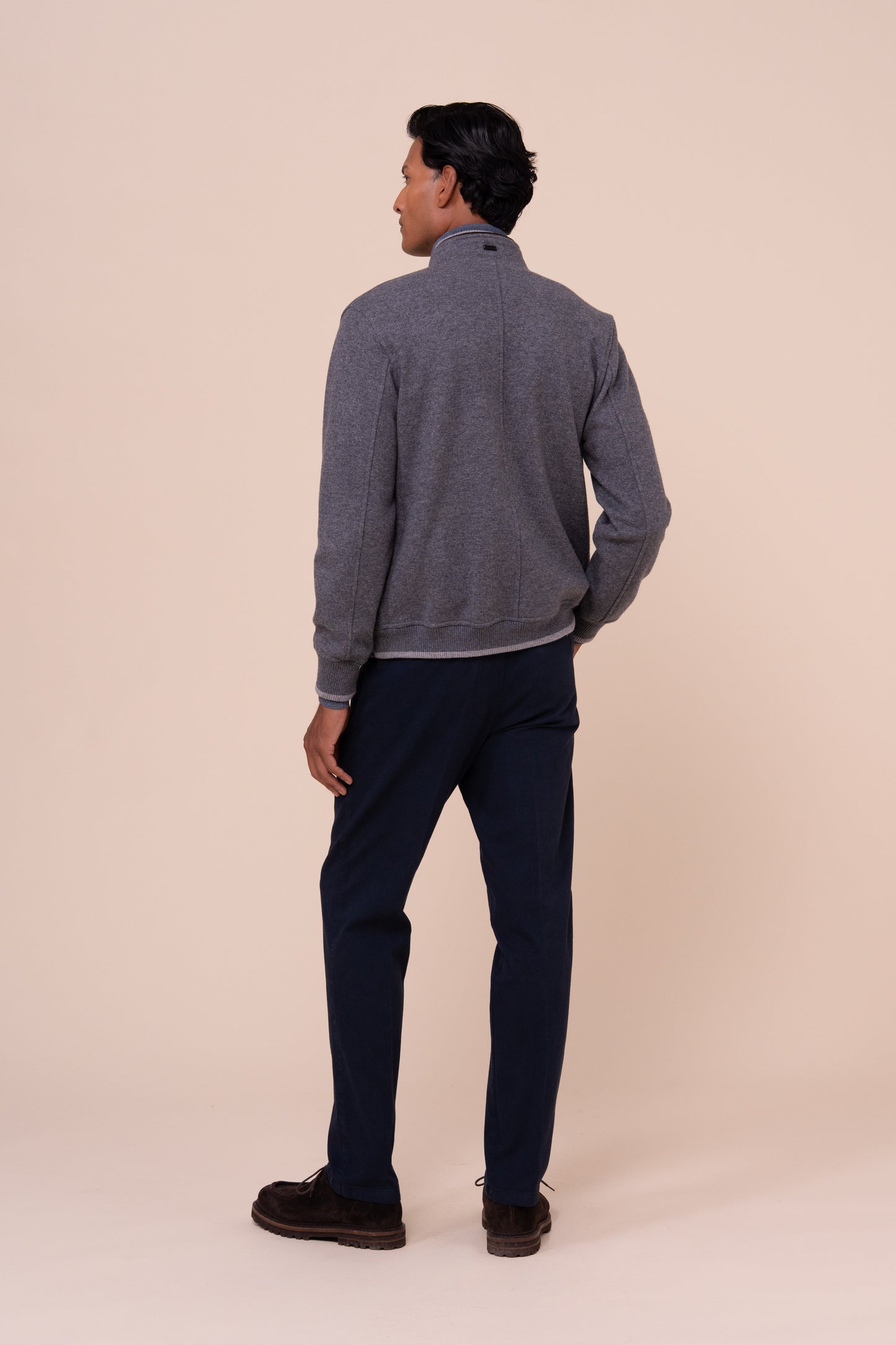 Adrian Cashmere Flanel Double Jacket - STONEMELANGE