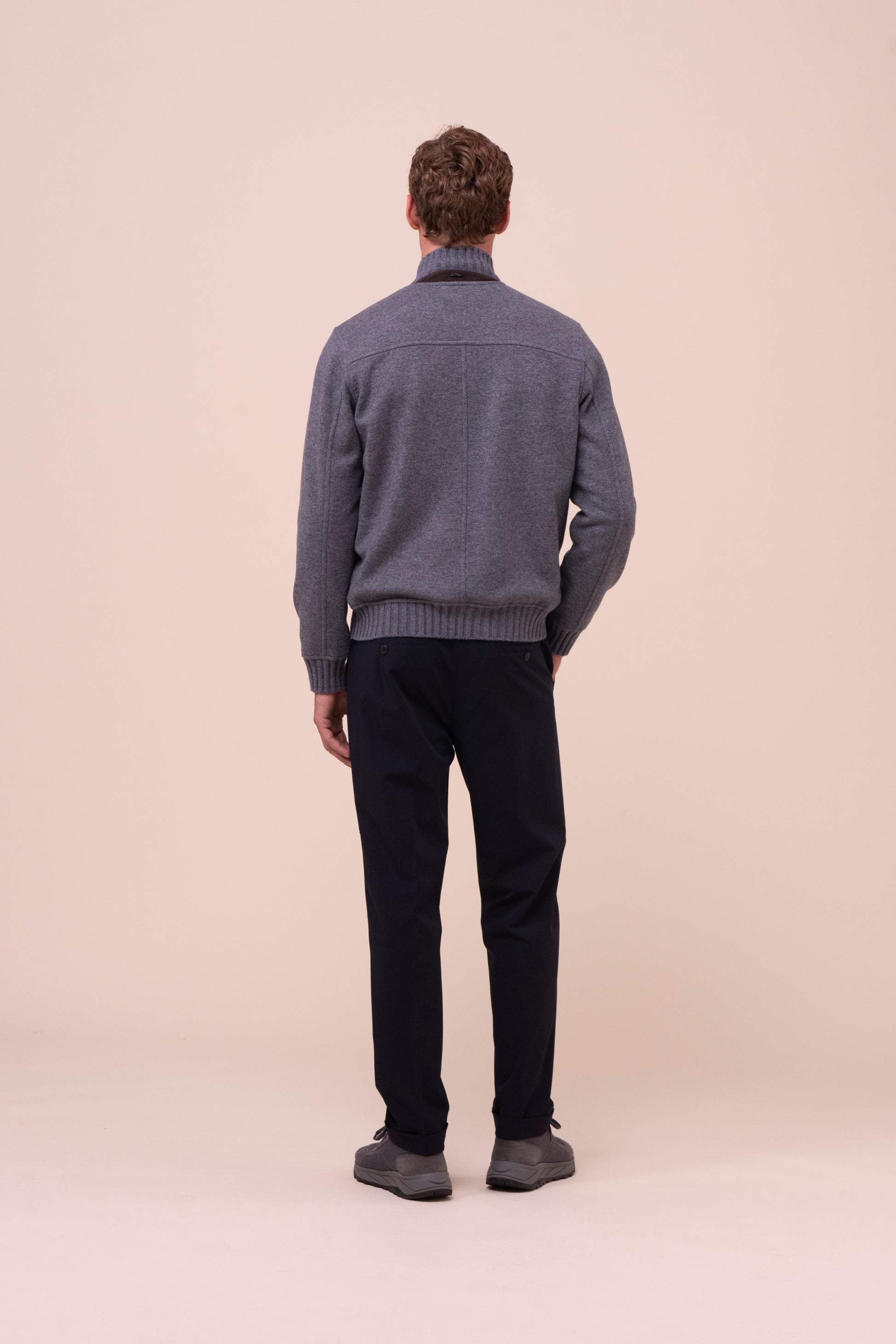 Surreale bomber in cashmere flanel double - STONEMELANGE