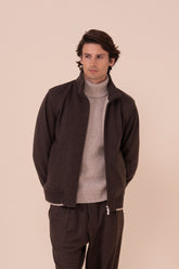 Lugano giacca in cashmere flanel con zip