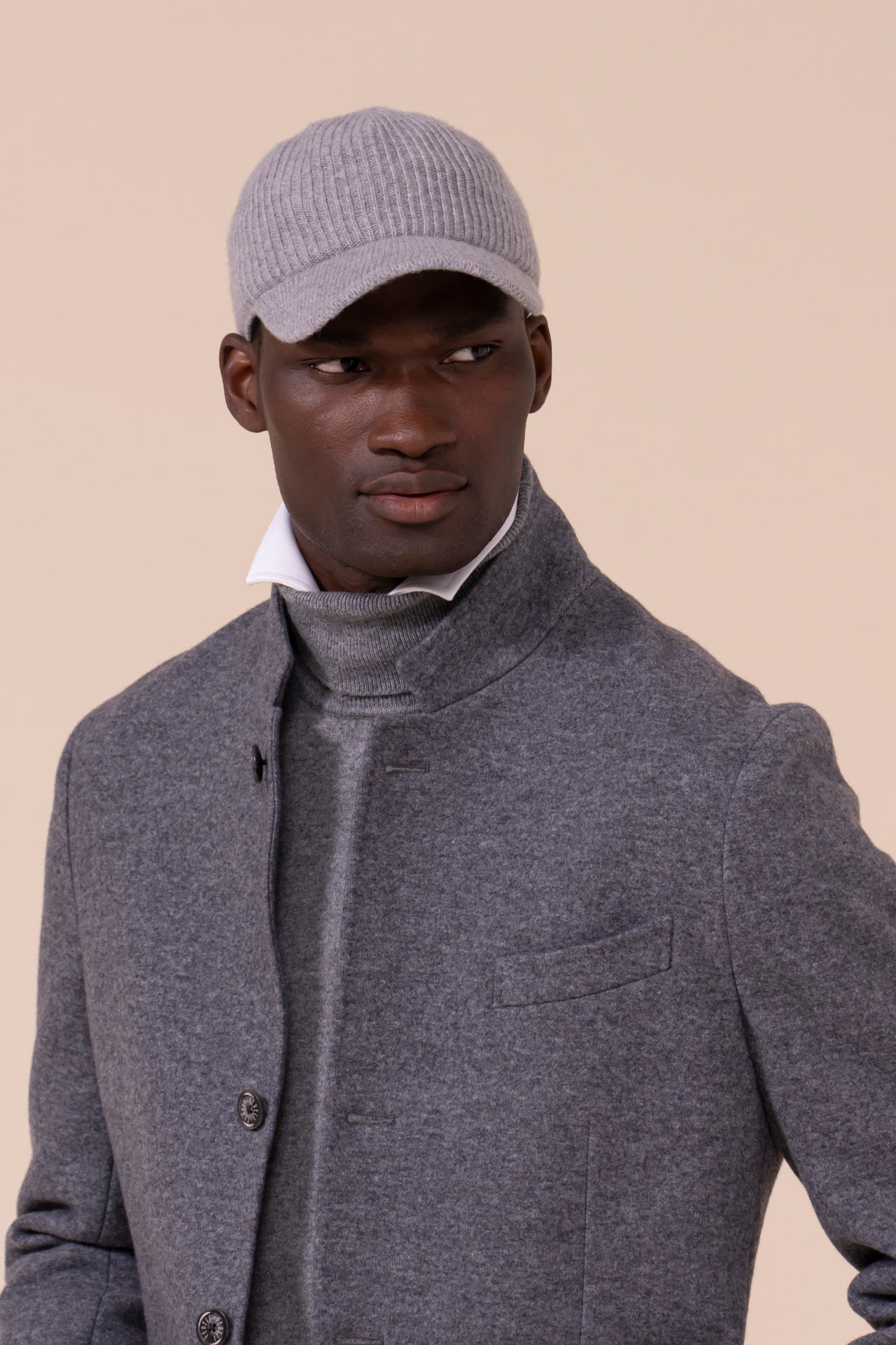 Damon blazer in cashmere flanel double - STONEMELANGE