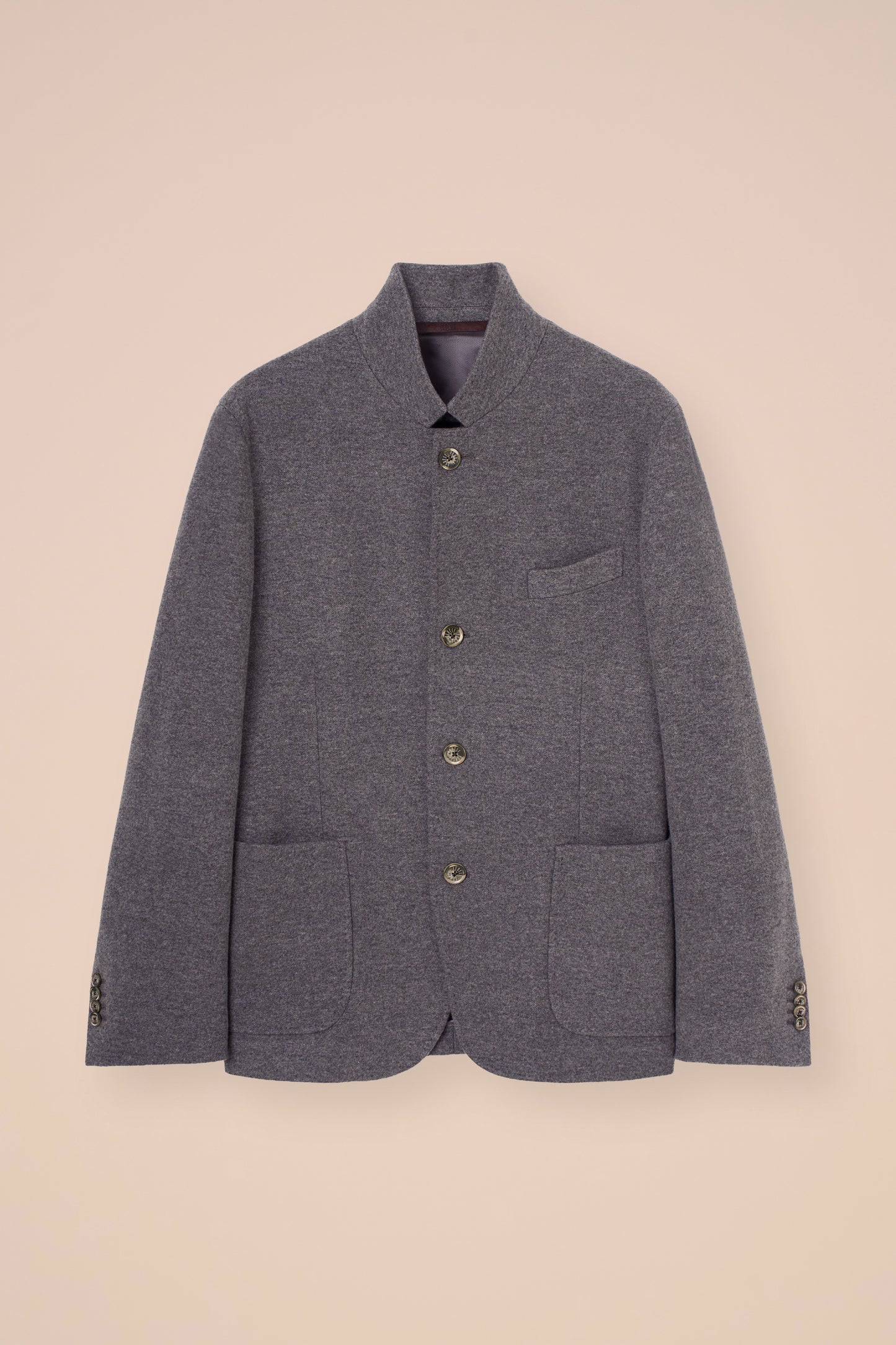 Damon blazer in cashmere flanel double - DARKOLIVEGREEN