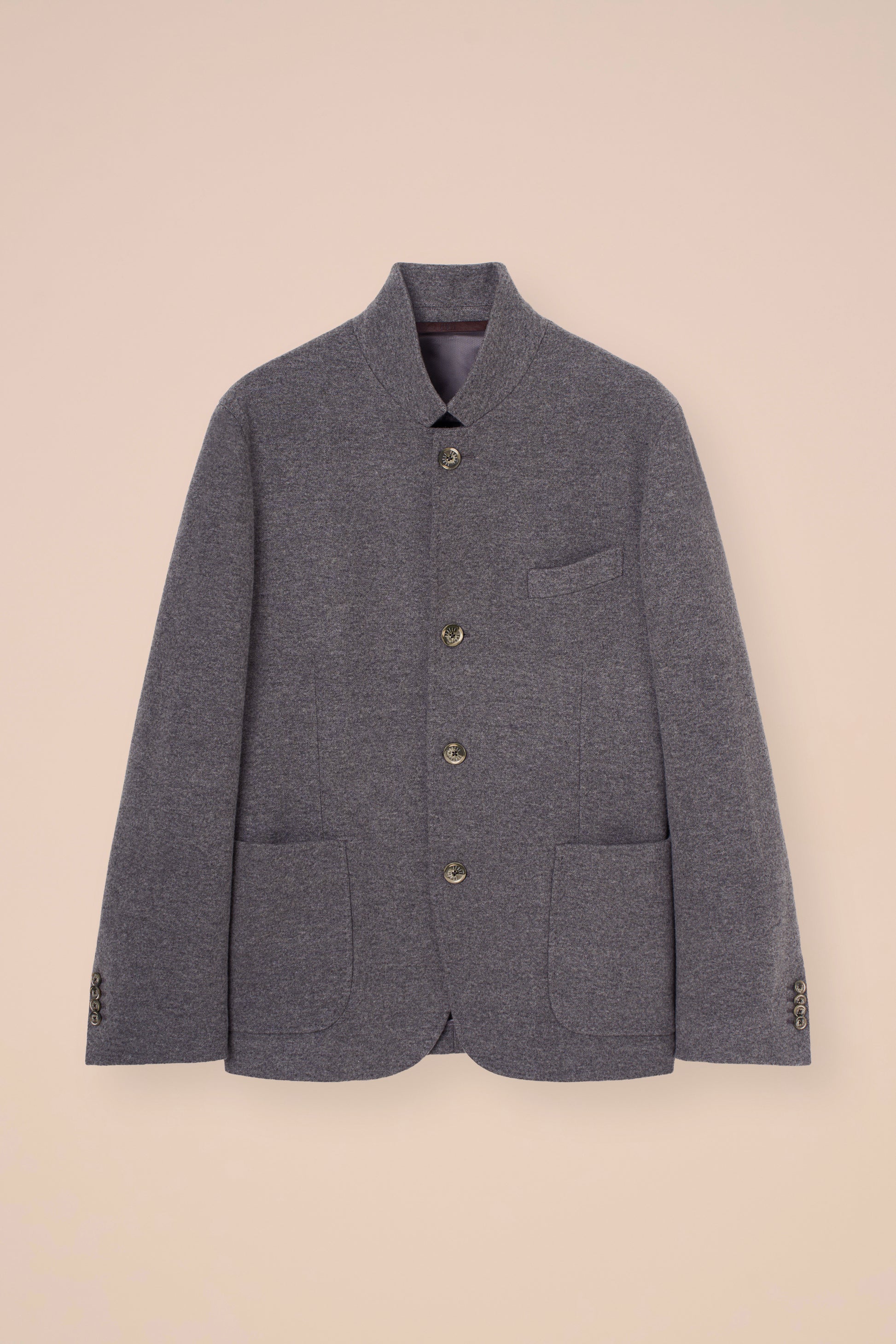 Damon blazer in cashmere flanel double - DARKOLIVEGREEN